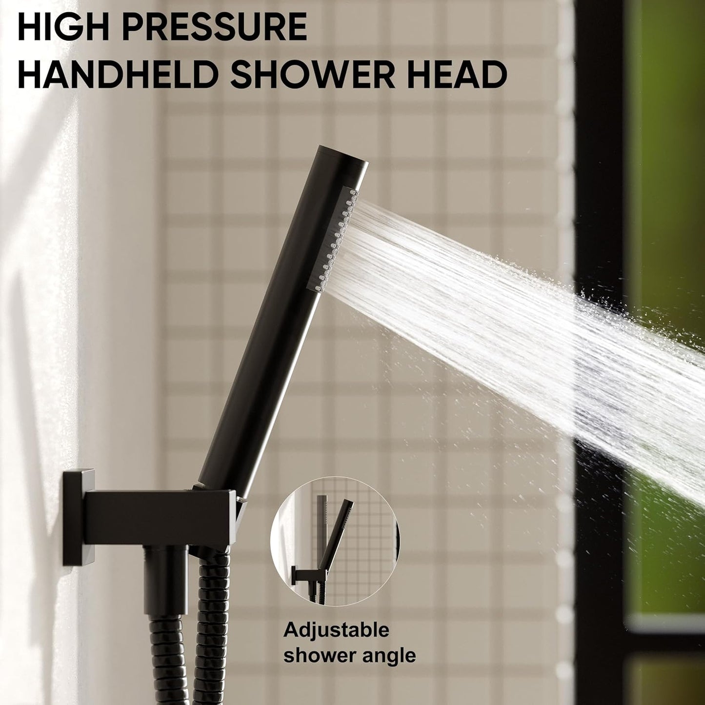Esnbia Thermostatic Bathtub Shower Faucet Set, All Metal Tub Shower System with 3 Way Shower Valve, 10 Inches Rain Shower