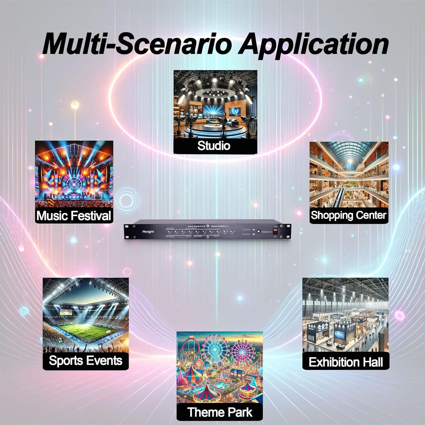 8-Port RDM DMX Splitter with Dual Input, PowerCON Linking, and Signal Amplifier Distributor