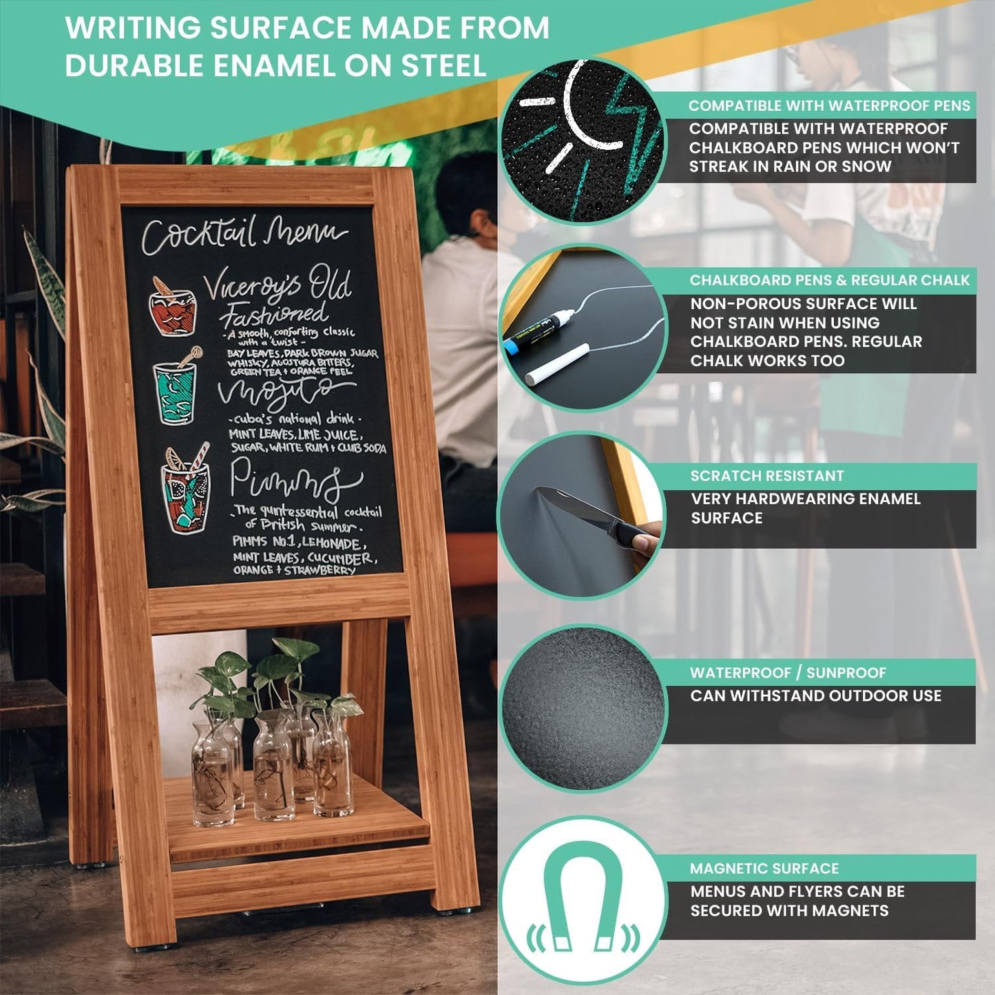 Weatherproof Outdoor Use A-Frame Chalkboard
