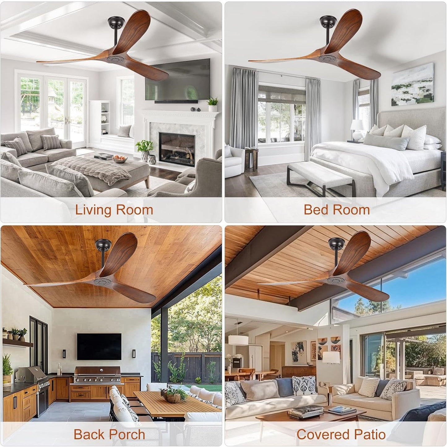 60 Inch Outdoor Ceiling Fan No Light Wood Ceiling Fan Without Lights