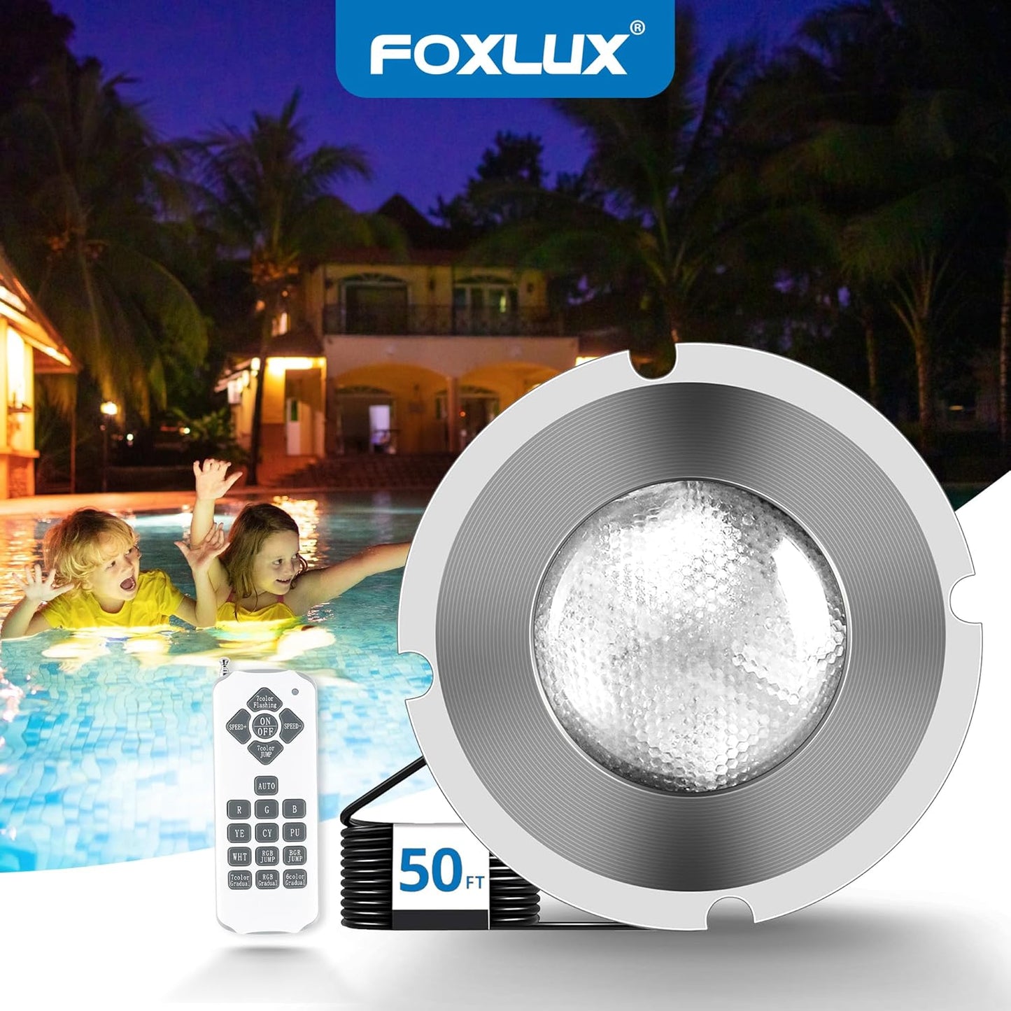 Pool Lights for Inground Pool, 1.5 Inch LED RGBW Multicolor Inground Pool Lights and Spa Light, IP68 Waterproof Pool Lights for Above Ground Pools,