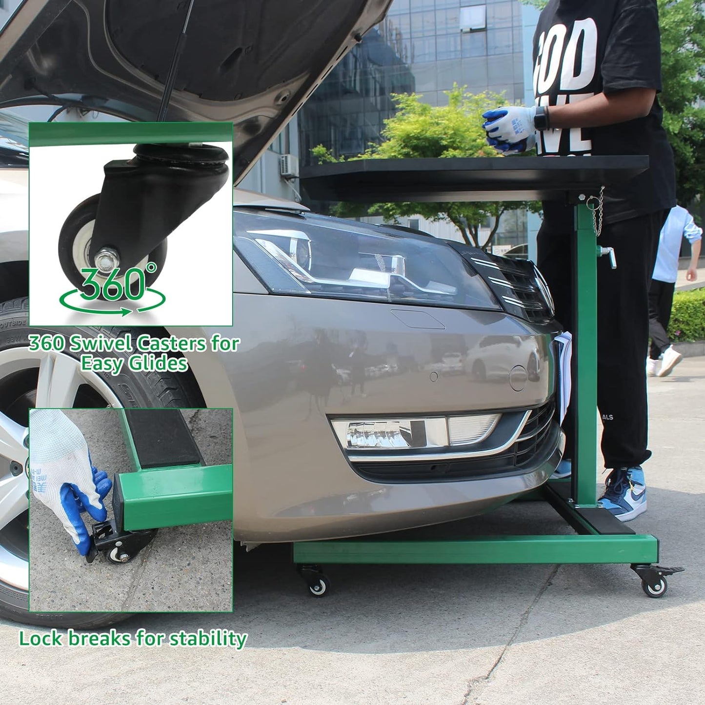 15 Positions Adjustable Height Mobile Work Table