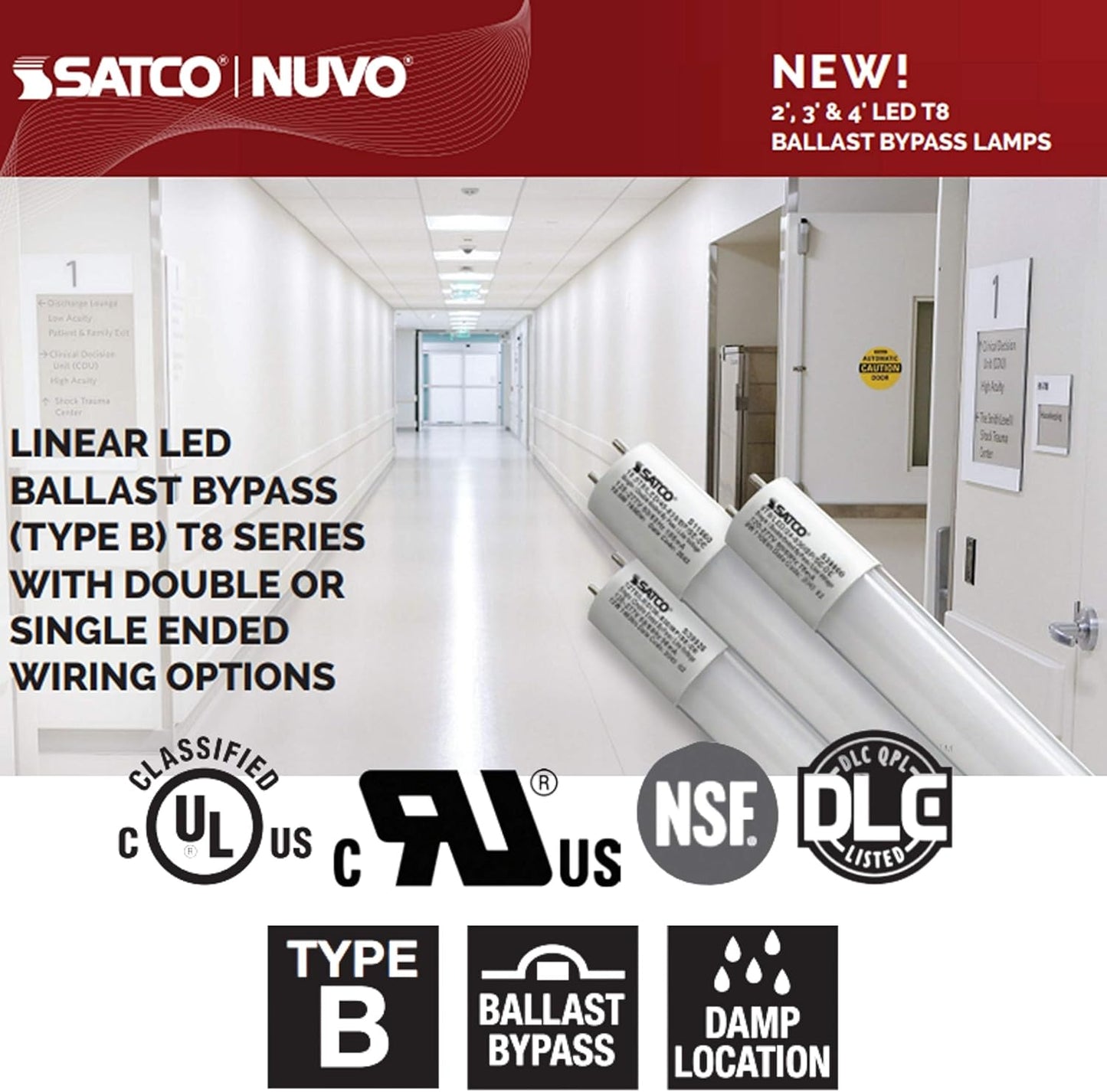 14 Watt T8 LED Medium Bi Pin Base; 4000K (25 LED Light Bulbs)