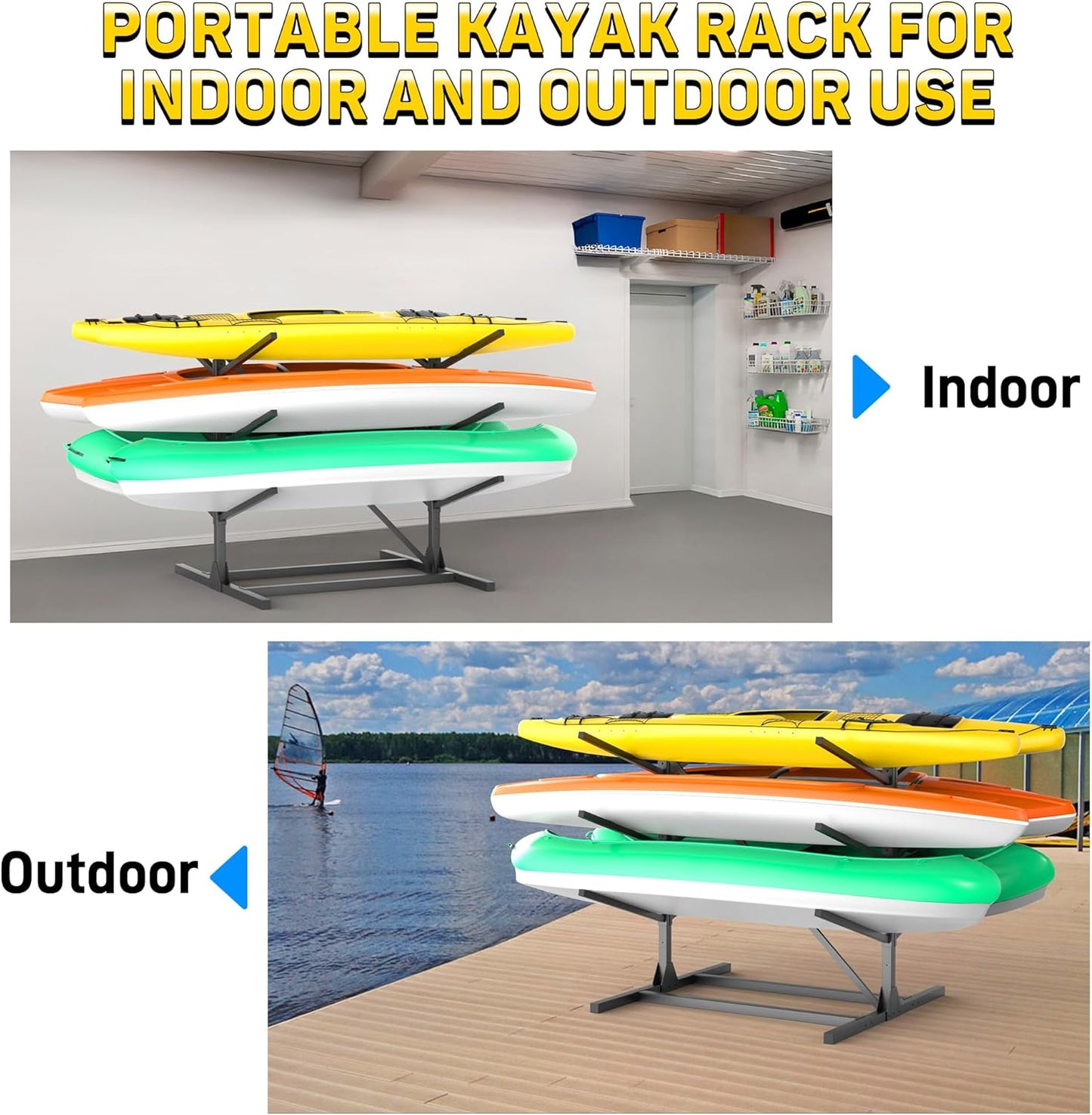 Ultrawall Kayak Storage Rack, Freestanding Kayak Racks For Garage