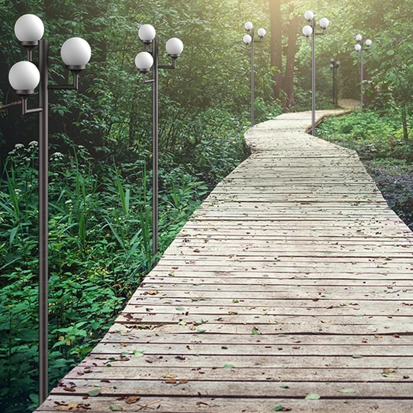 Lightdot 79" Outdoor Lamp Post Light, 3-Head Street Light Pole Lamp with G9 LED Bulbs, IP65 Waterproof Outdoor Post Light Fixtures for Garden