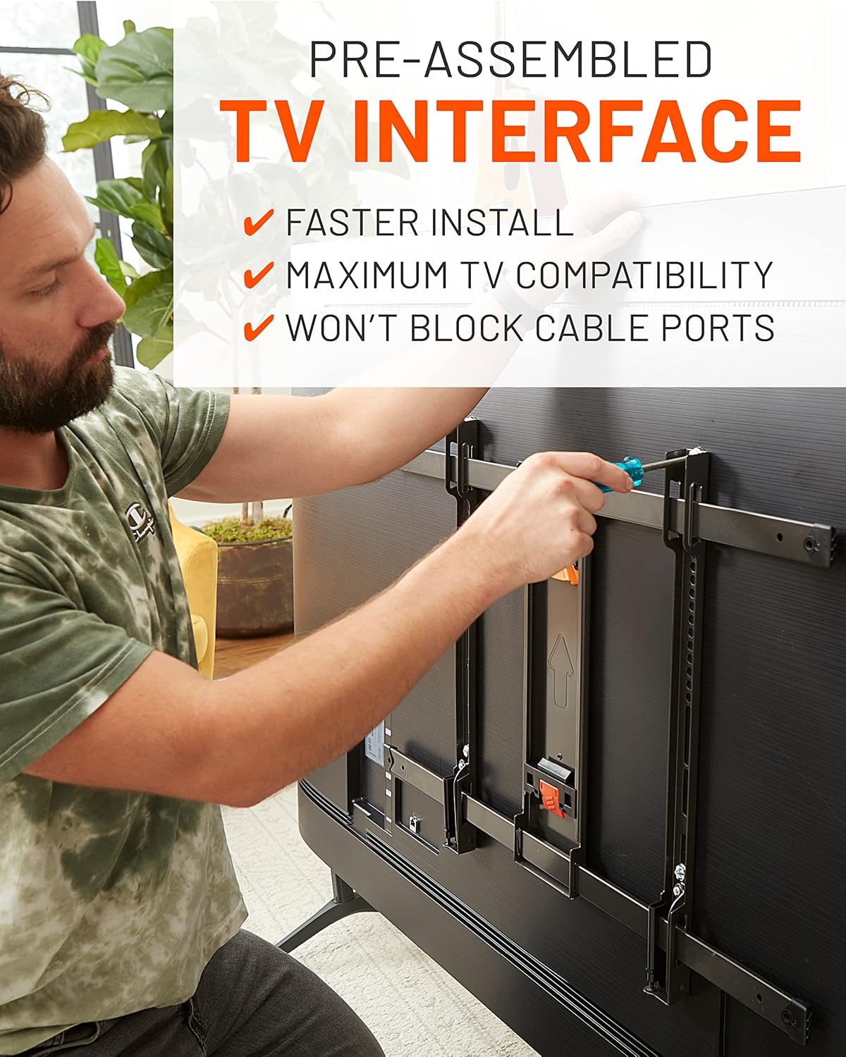 ECHOGEAR XL Full Motion TV Wall Mount - Universal Bracket for Big TVs Up to 90' - Smooth Full Motion Plus Easy 3 Step Install with Pre-Assembled TV