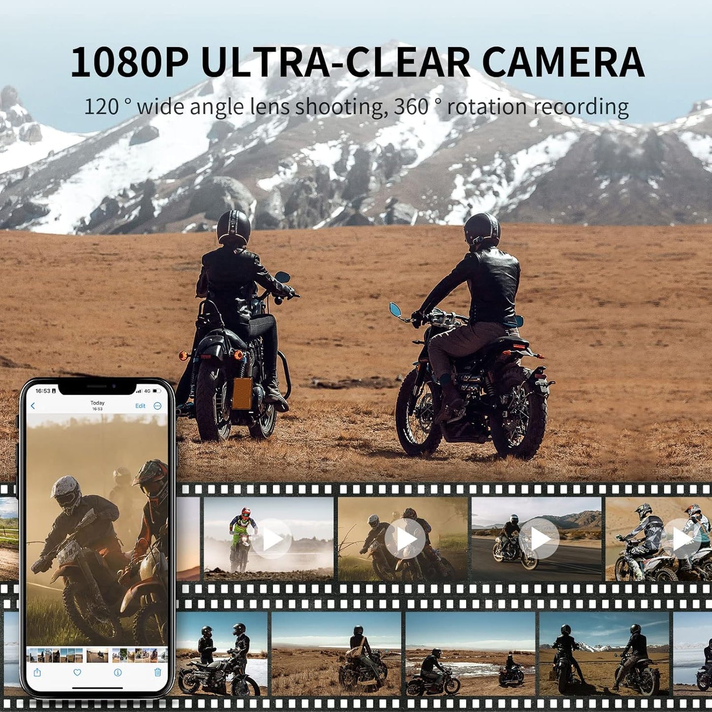 Motorcycle Bluetooth Headset with Camera