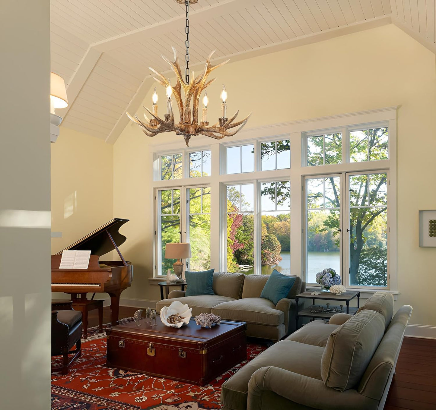 North American Brown Antler Decorative Chandelier