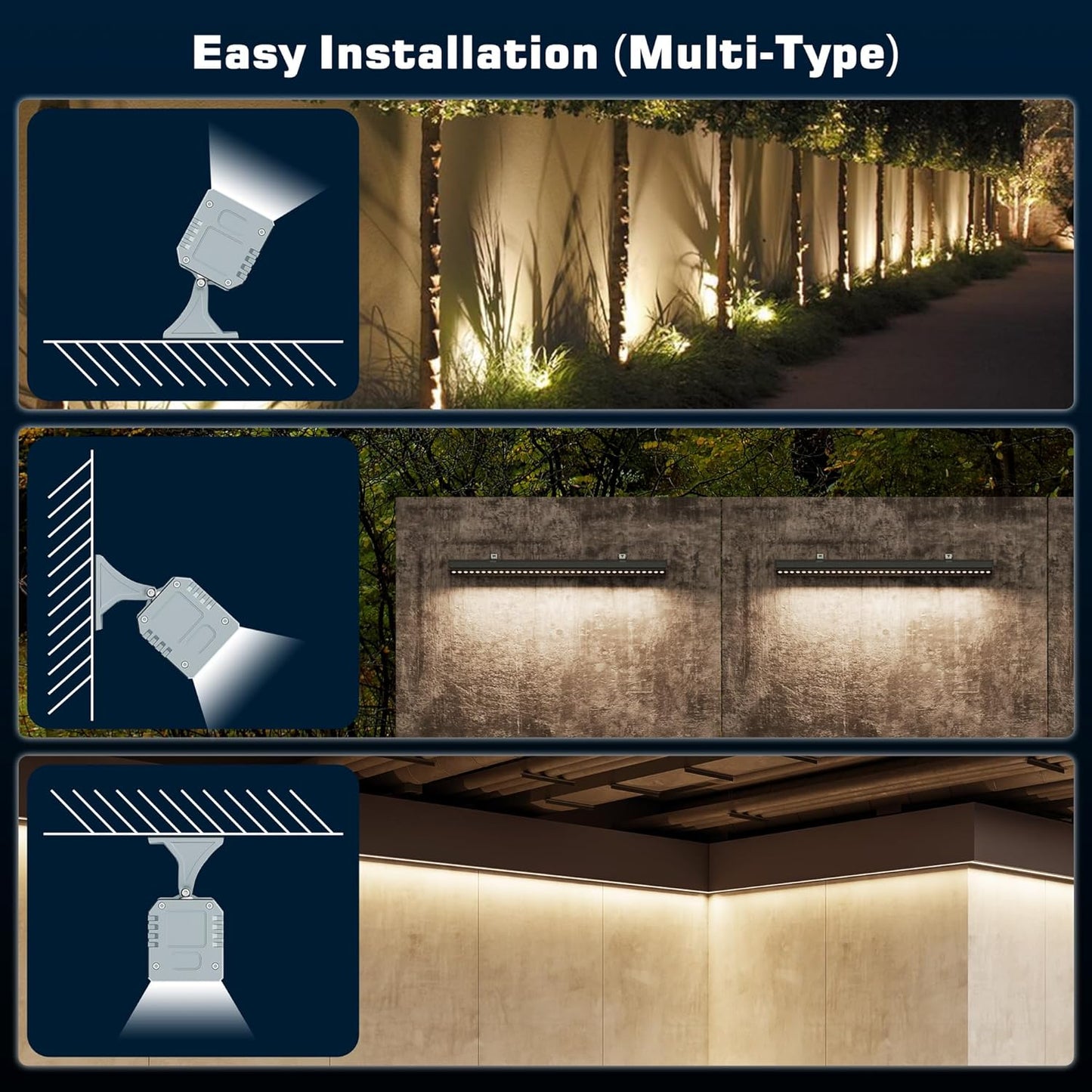 Smart LED Light Bar 20" – WiFi App & Remote Controlled RGB Wall Washer, 2700K-6500K Tunable White, 100% Dimmable IP65 Waterproof Outdoor Light Fixture, Voice Control, for Patio Garden Stage 20" Tunable White(2700-6500K)