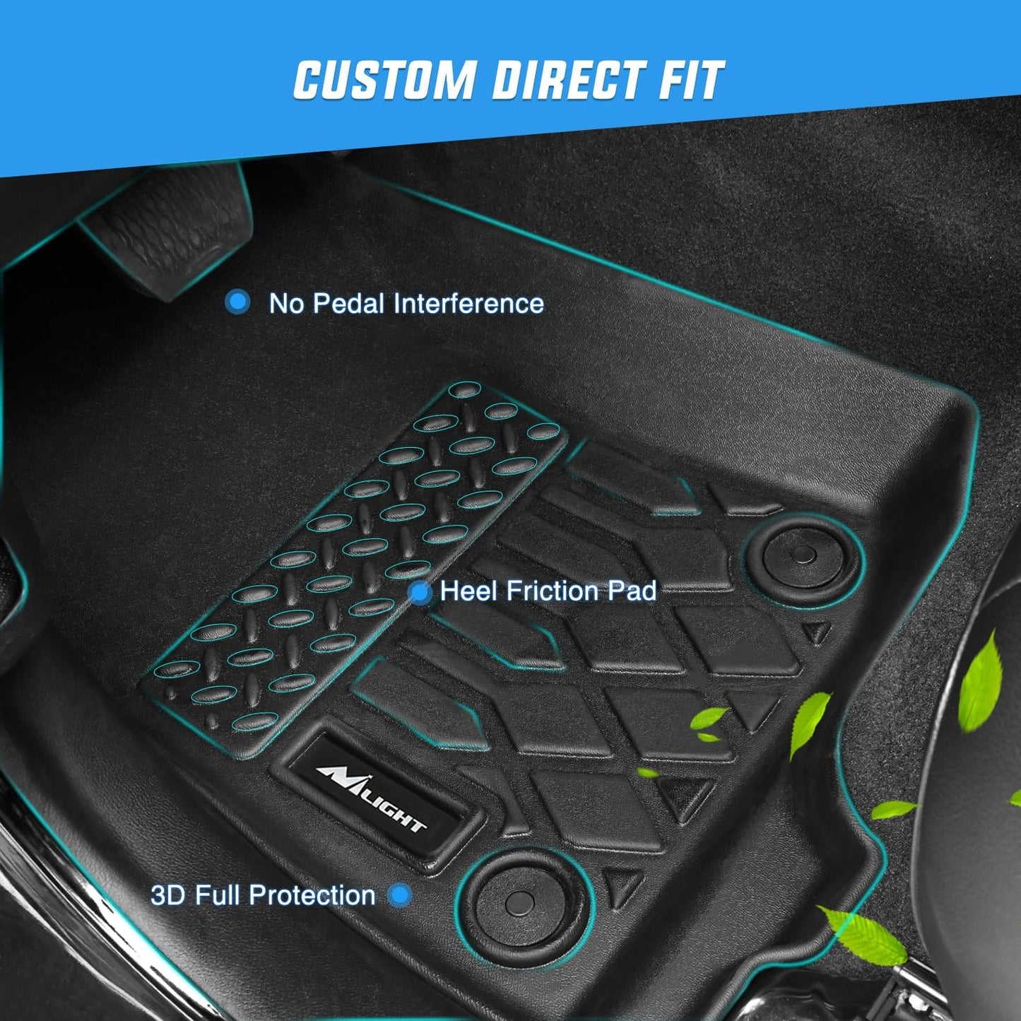 TPE Floor Mats for Chevy Equinox/GMC Terrain 2018 2019 2020 2021 2022 2023 2024