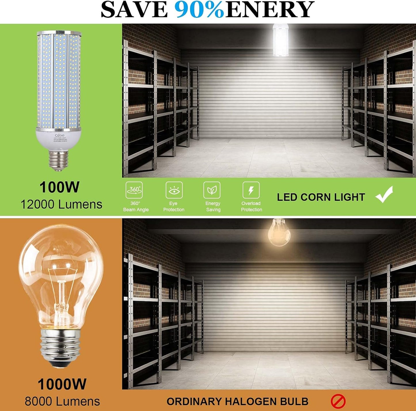 100W Corncob LED bulb (5000K E39 base)
