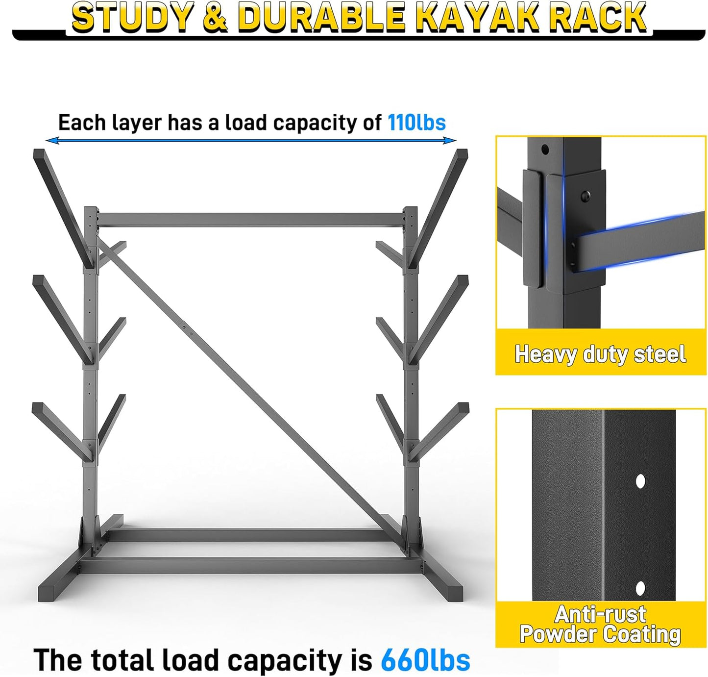 Ultrawall Kayak Storage Rack, Freestanding Kayak Racks For Garage