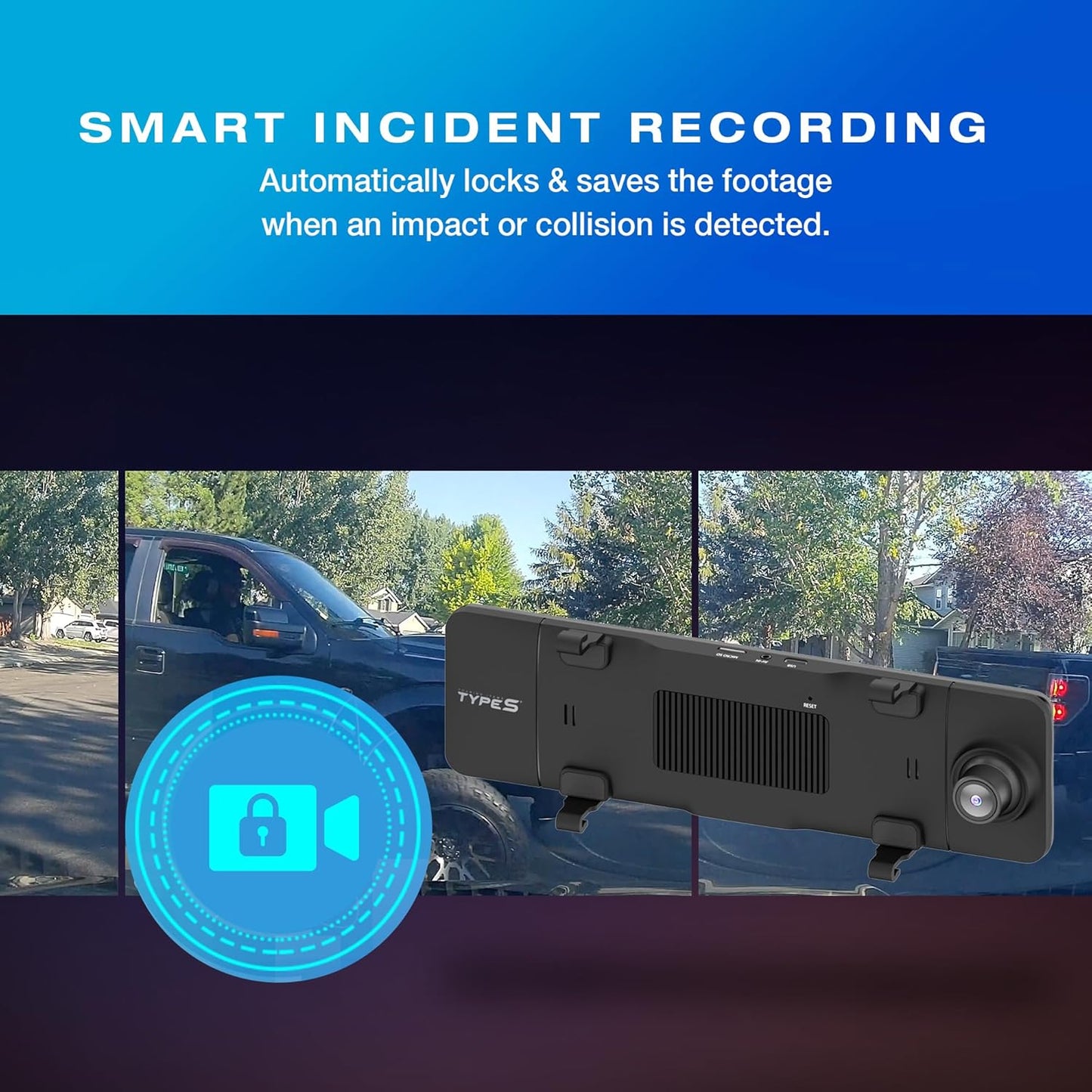 In-car Mirror with 4K dual-channel dash cam integration