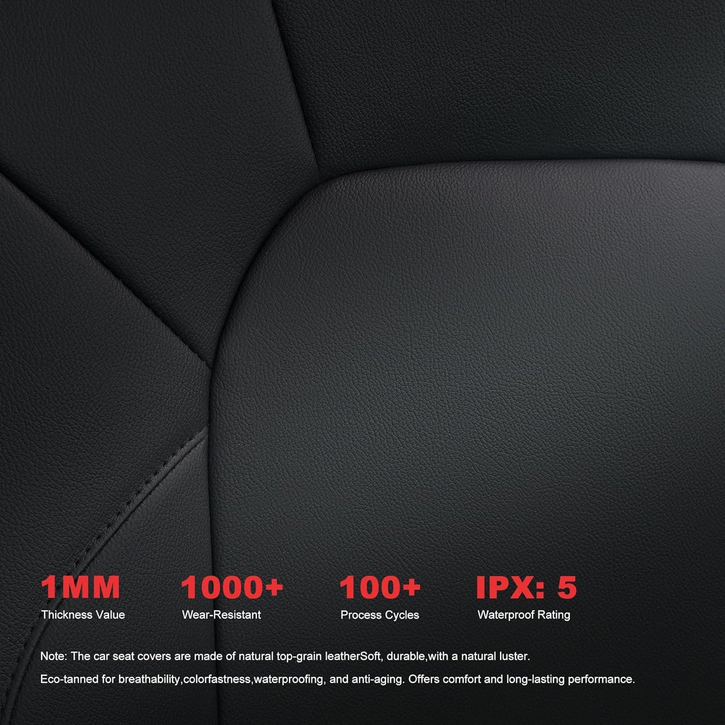 TTX LIGHTING Custom Fit Car Seat Covers for Toyota Camry 2012 2013 2014 2015 2016 2017 Front Seat 2pcs Faux Leather Black