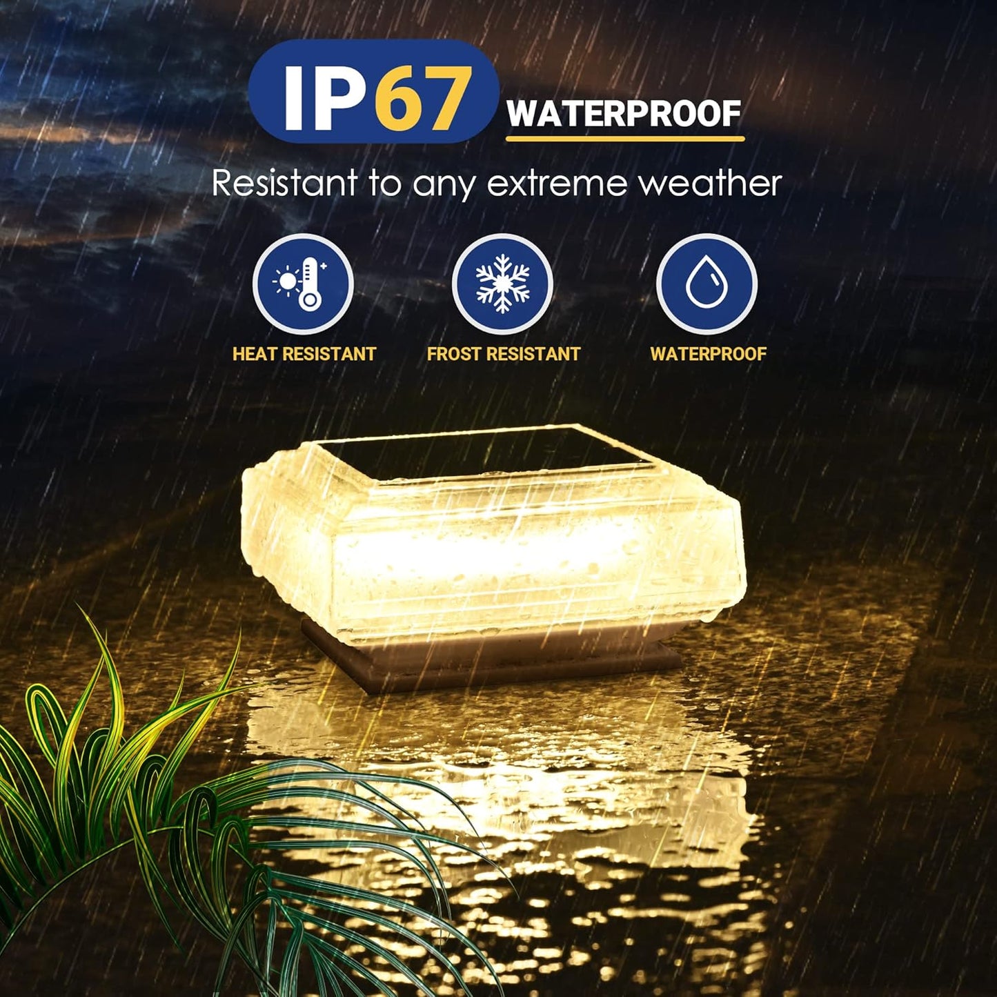 Solar Outdoor Post Cap Lights 25 lumens for Fence Deck or Patio,30 LED Bright Post Lights for 4x4,5x5,6x6 surfaces
6 Pack,Warm White