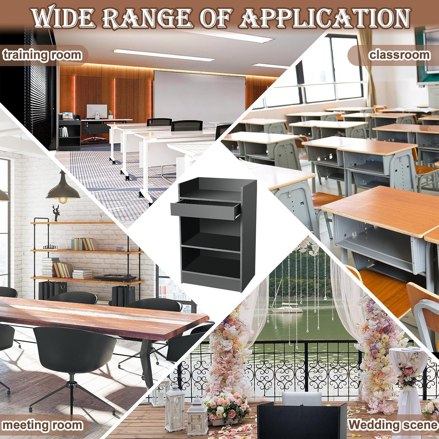 Black Cash Register Stand, Checkout Desk