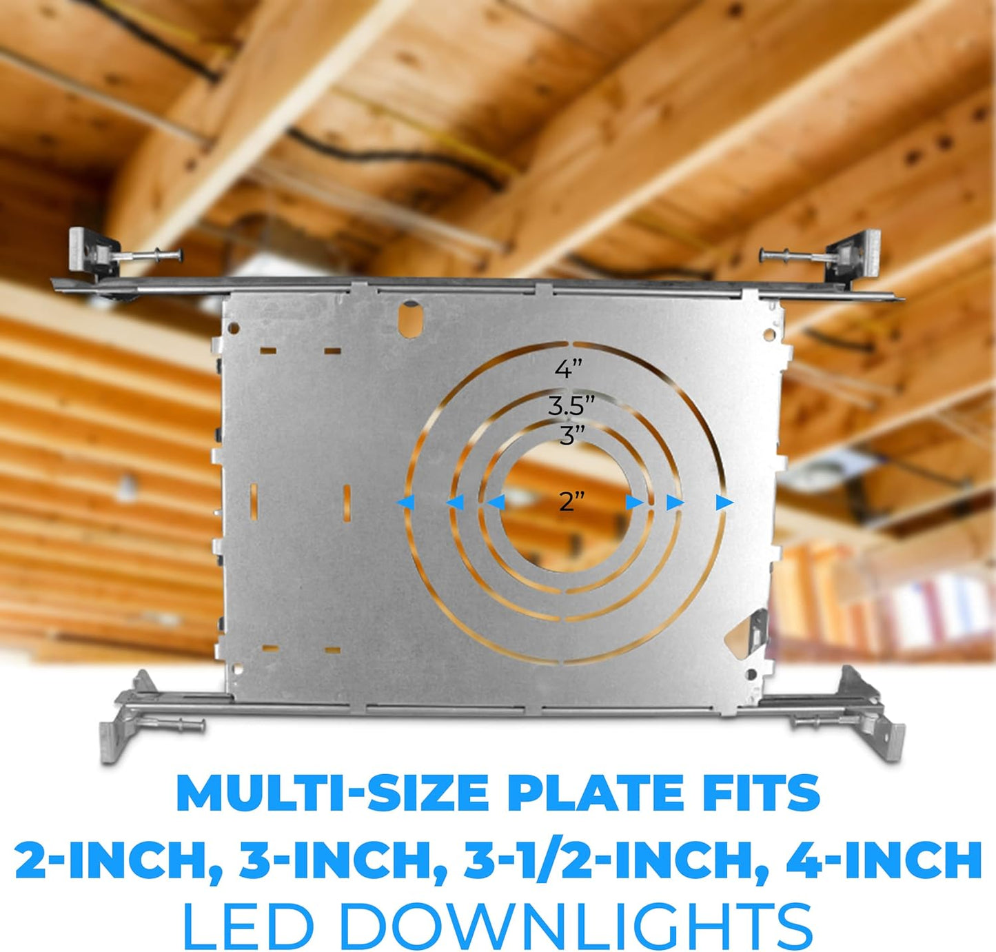 OHLECTRIC New Construction Mounting Plate| 2- 3- 3.5- 4 Inch LED Recessed Lighting Kits| Extendable Hanger Bars, ETL Listed |Perfect for Ceilings