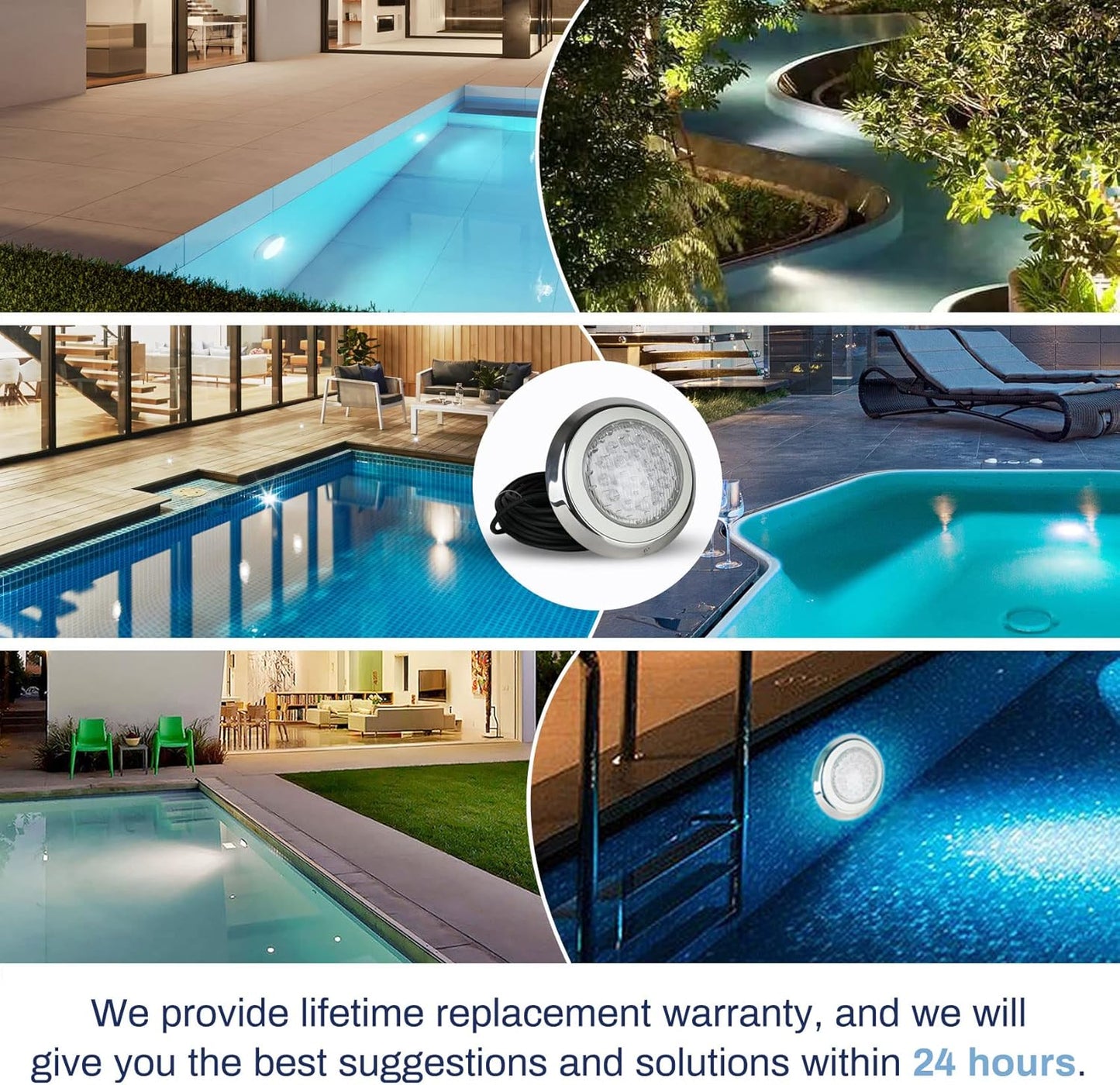 AC12V RGBW Pool Lights for Inground Pool, 75FT LED Pool Lights for Inground Pool, Wall Mount Pool Lights for Inground Pools Waterproof, Full