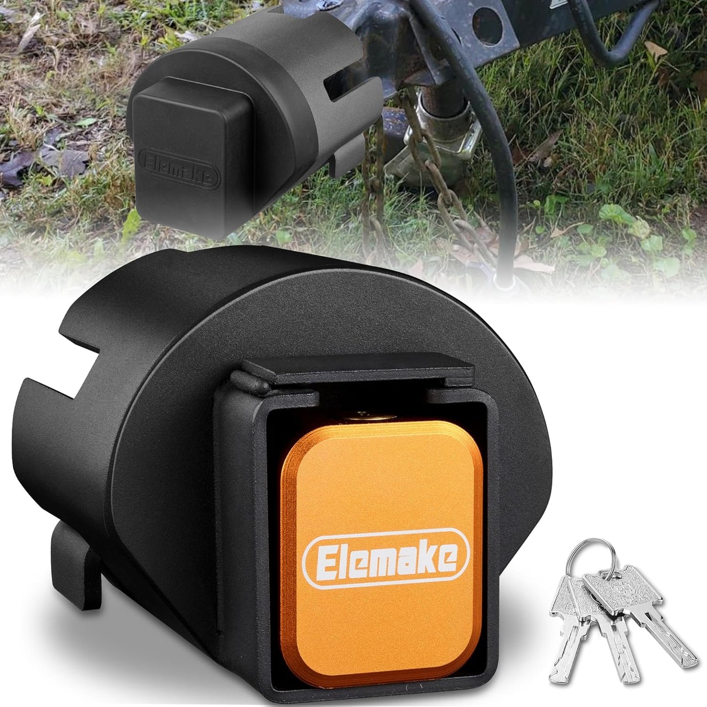 Upgraded Trailer Coupler Lock Fits 2" and 2-5/16" Couplers, Heavy Duty Trailer Hitch Lock with Weatherproof Silicone Cover, Anti Theft