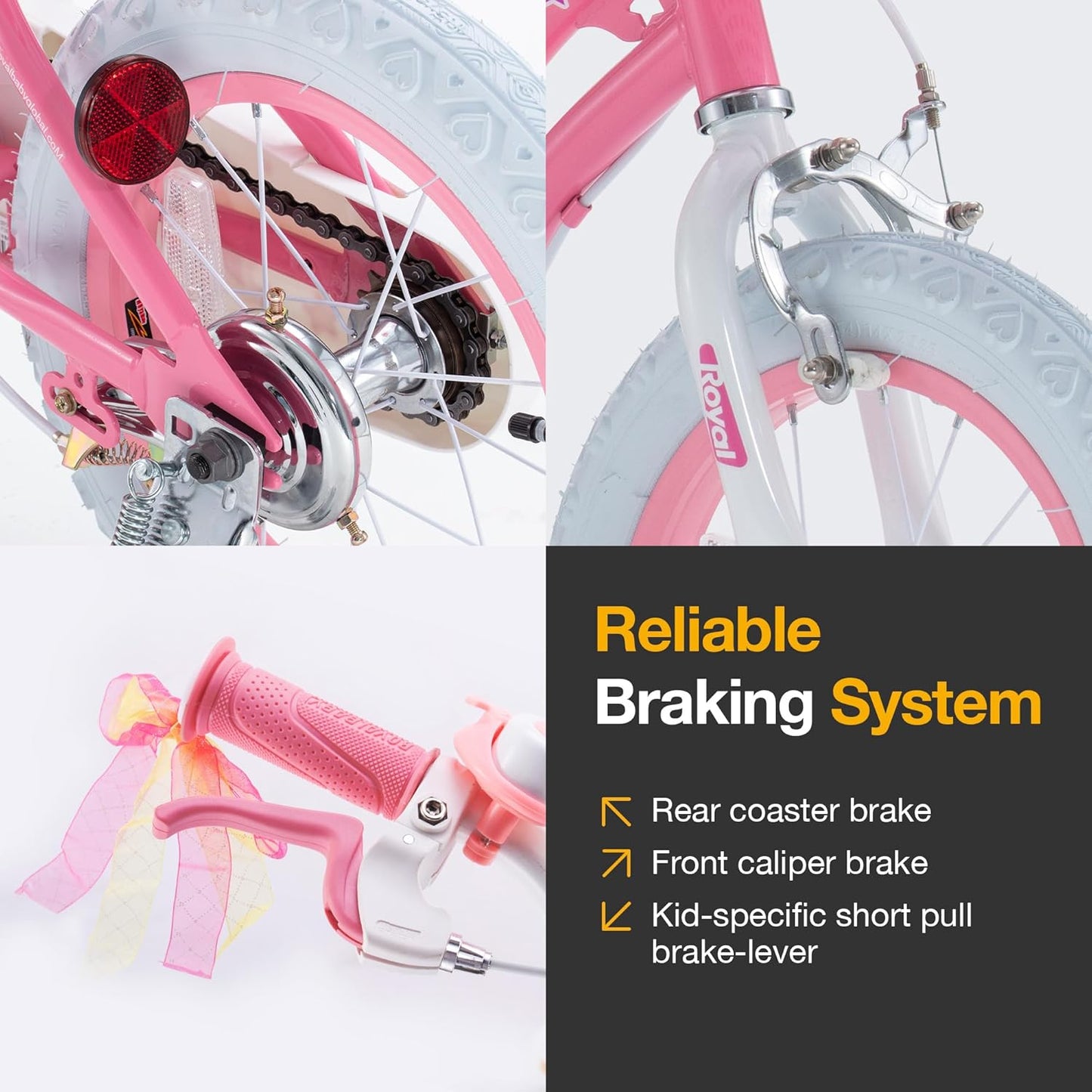 Royalbaby EZ Stargirl Kids Bike,Easy Learn Balancing to Biking,18 Inch Balance & Pedal Bicycle,Beginners Girls Bicycle for Children Ages 5-9 Years,