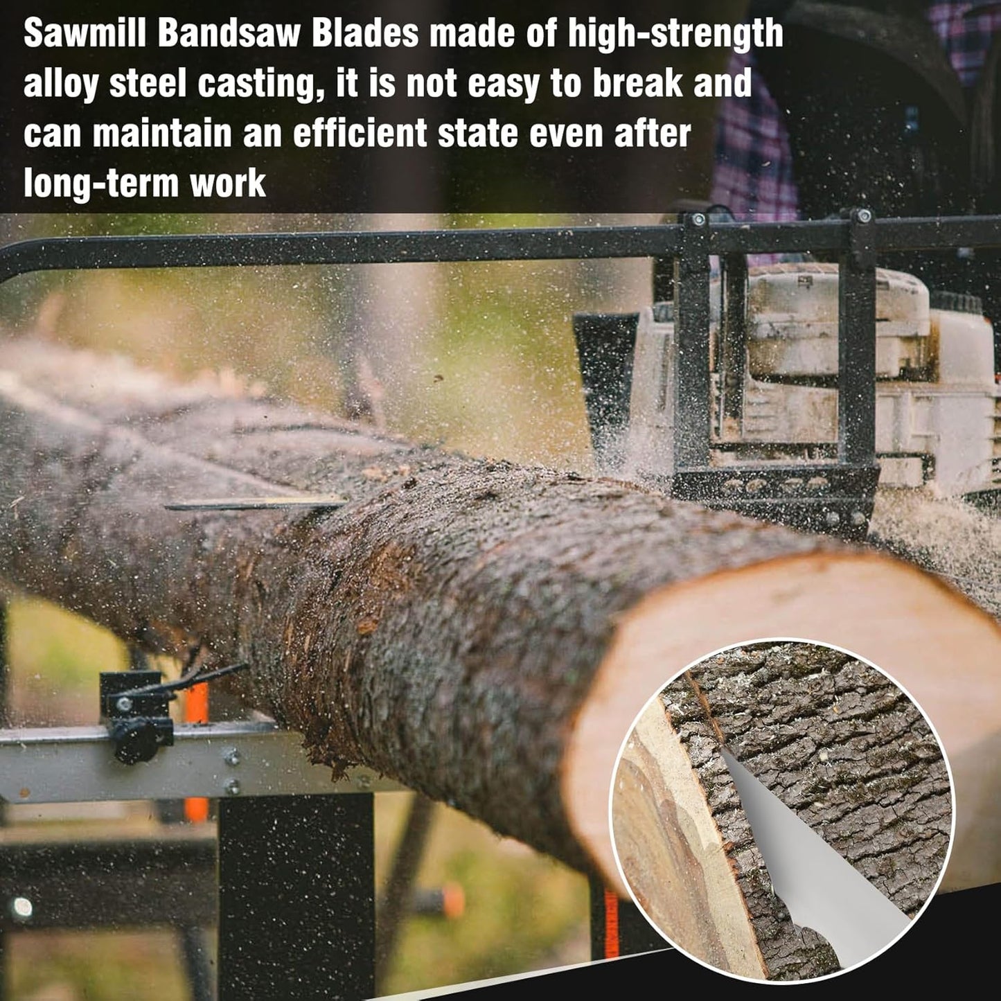 144 Inch Sawmill Blades, 5-Pack Sawmill Blades 125 x 1.25 10 DoubleHard for General-Purpose Sawing, High-Density Alloy Steel, Fits