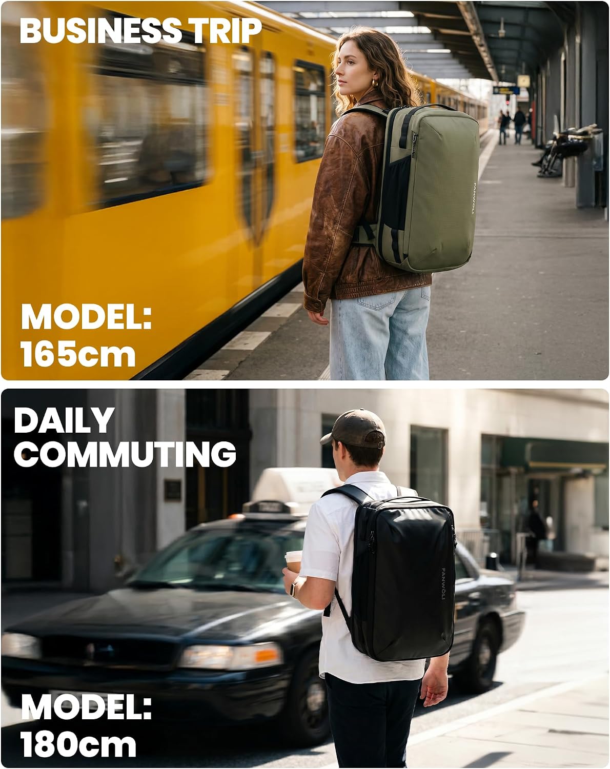 Fanwoli Vacuum Travel Backpack,One-Touch Compression,Converts to Crossbody | Built-in Electric Pump,Carry On,900D Water-Repellent Oxford, Wet/Dry & Shoe Compartments, Anti-Theft Zipper, Fits 17" Laptop Obsidian Black