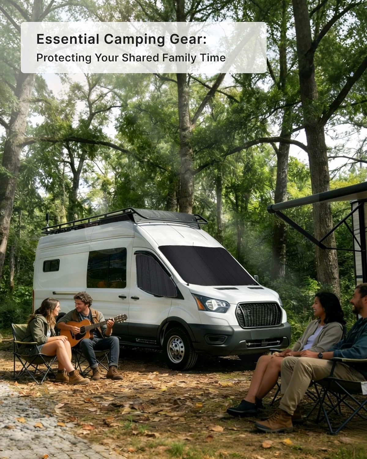 Magnetic Van Window Covers Fit for Ford Transit 150 250 350 High/Medium Roof 2015-2025, Blackout Privacy & Thermal Insulation Side Shades for Van Life & Camping, Easy Install, Gray (Pair) Front Door Windows