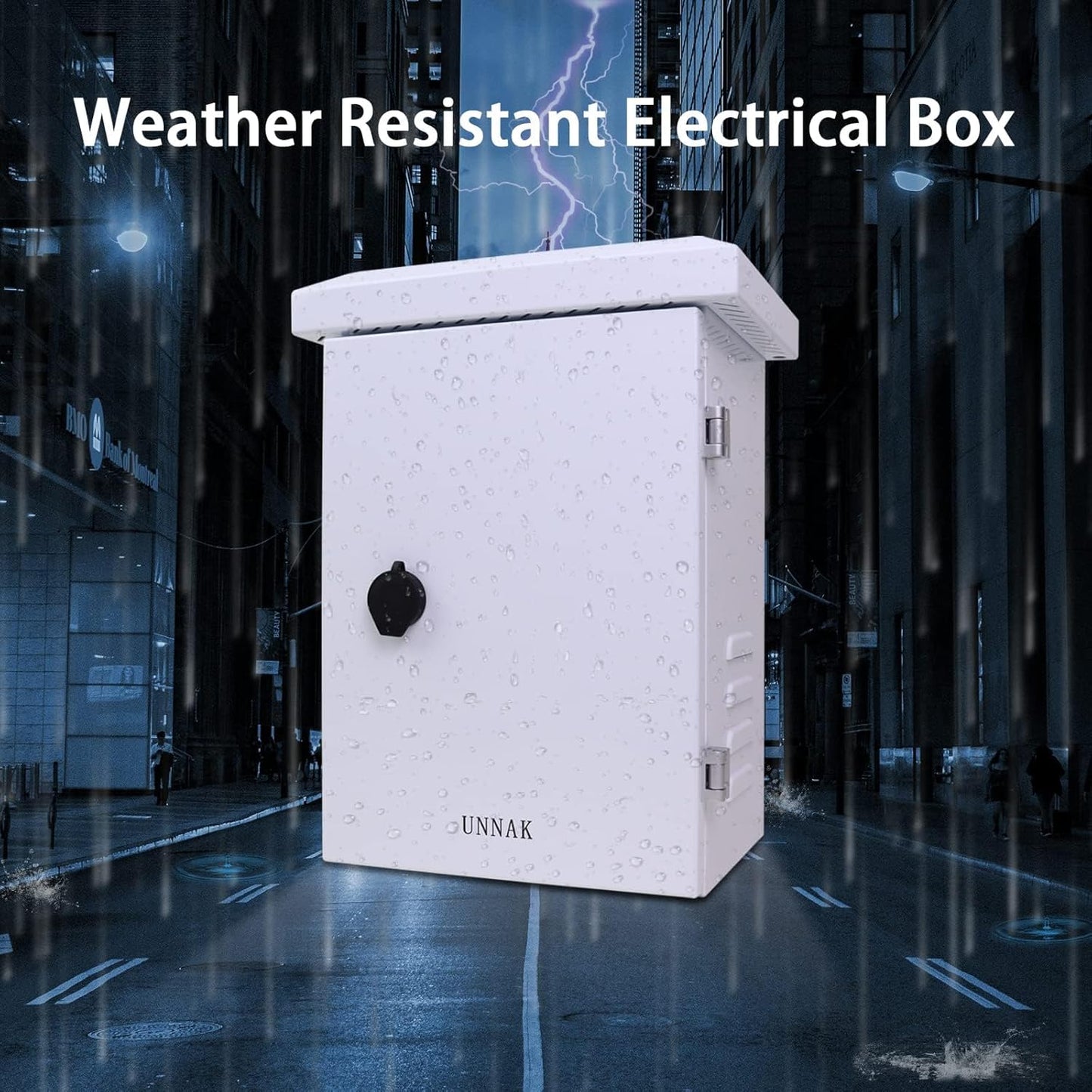 Outdoor Electrical Equipment Enclosure Box - 19.7x15.7x11.8" Outdoor Network Weatherproof Exterior Box Ventilated Enclosure hinged Outdoor