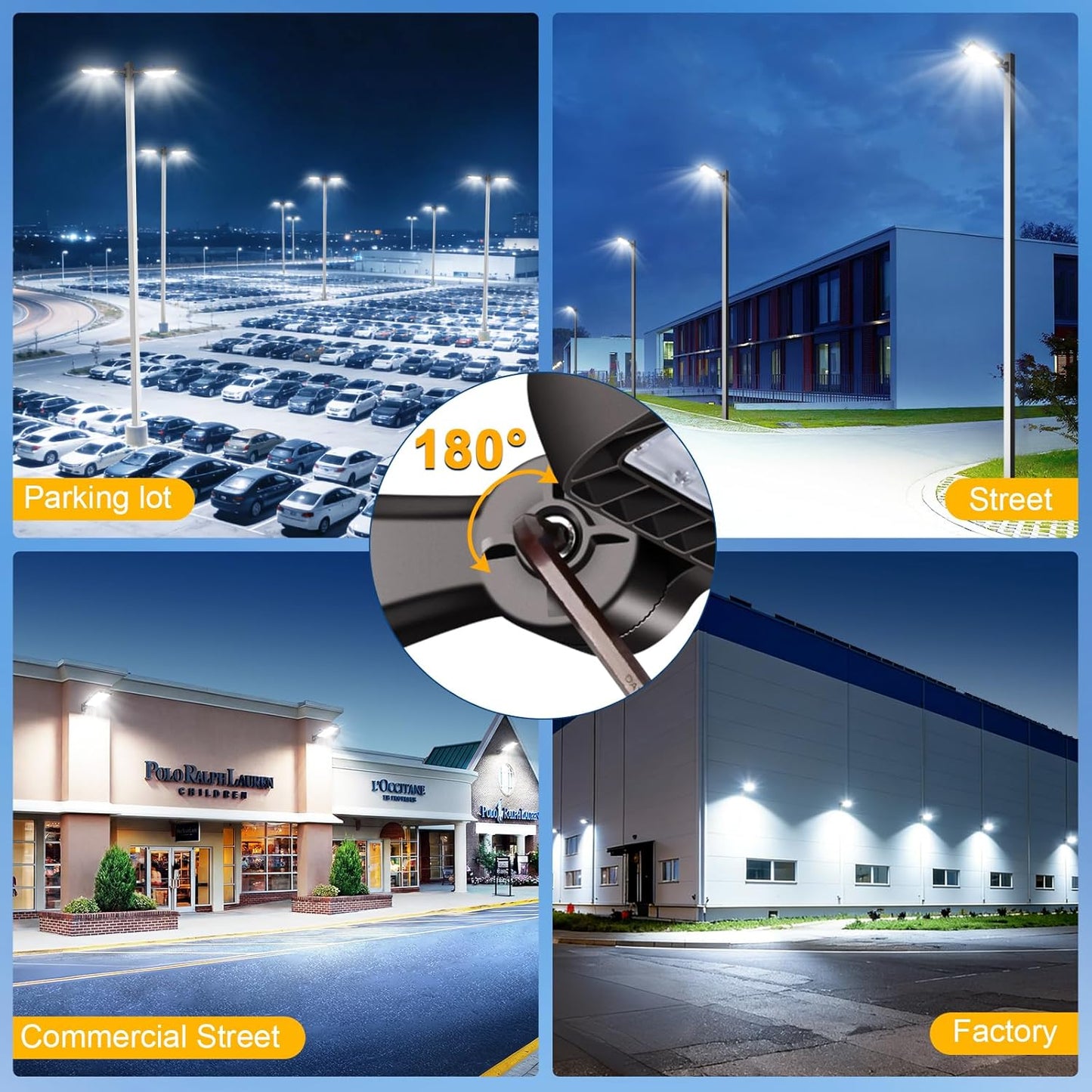 LED Parking Lot Lights,2 Pack 144000LM Total Professional 480W Super Bright Complete Large Area Lighting Kit,IP65 Waterproof Commercial Street Light with Dusk to Dawn Adjustable Wall Mount 480W-2 pack-Wall Mount