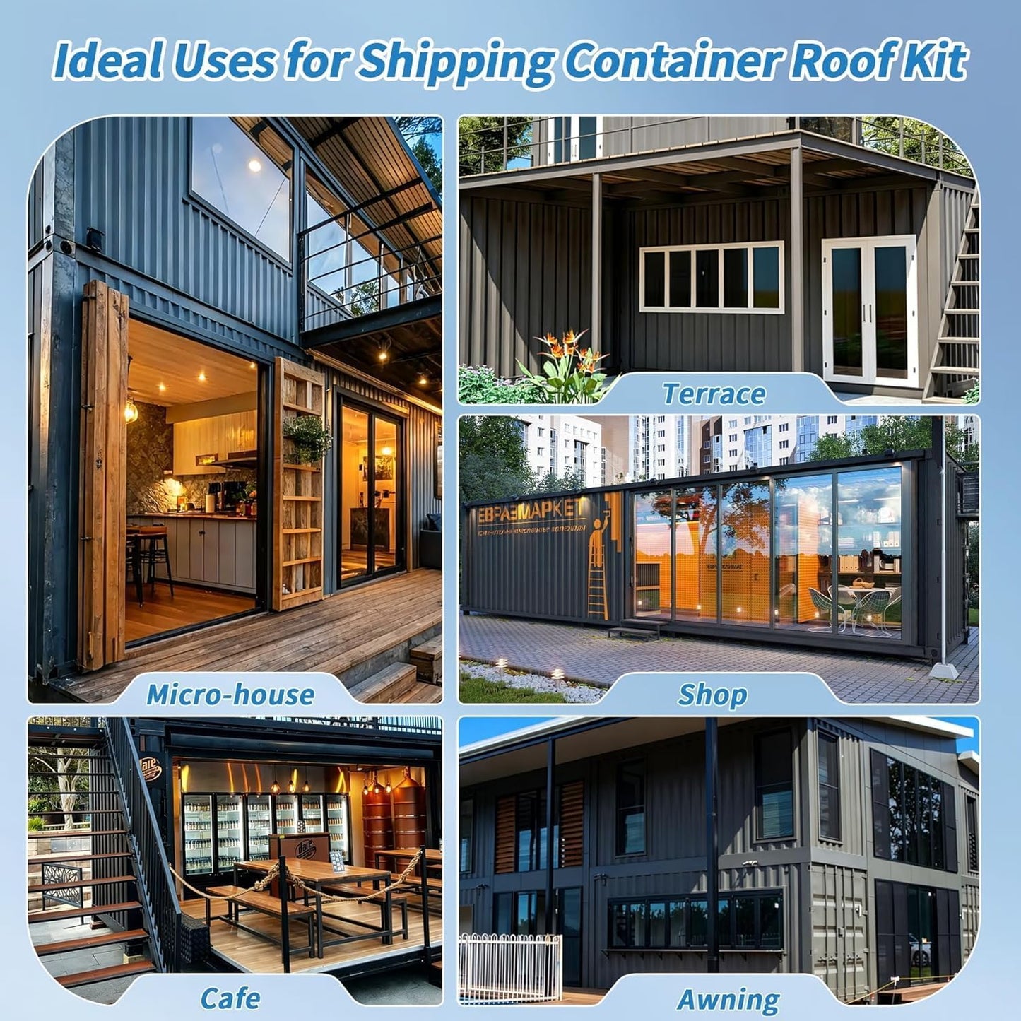 22PCS Container Exterior Truss Brackets for 20FT Shipping Containers, Fits 2x4/2x6 Lumber, DIY Wood Truss Brackets for Container Homes & Outdoor Bars, Build Your Ideal Container Home