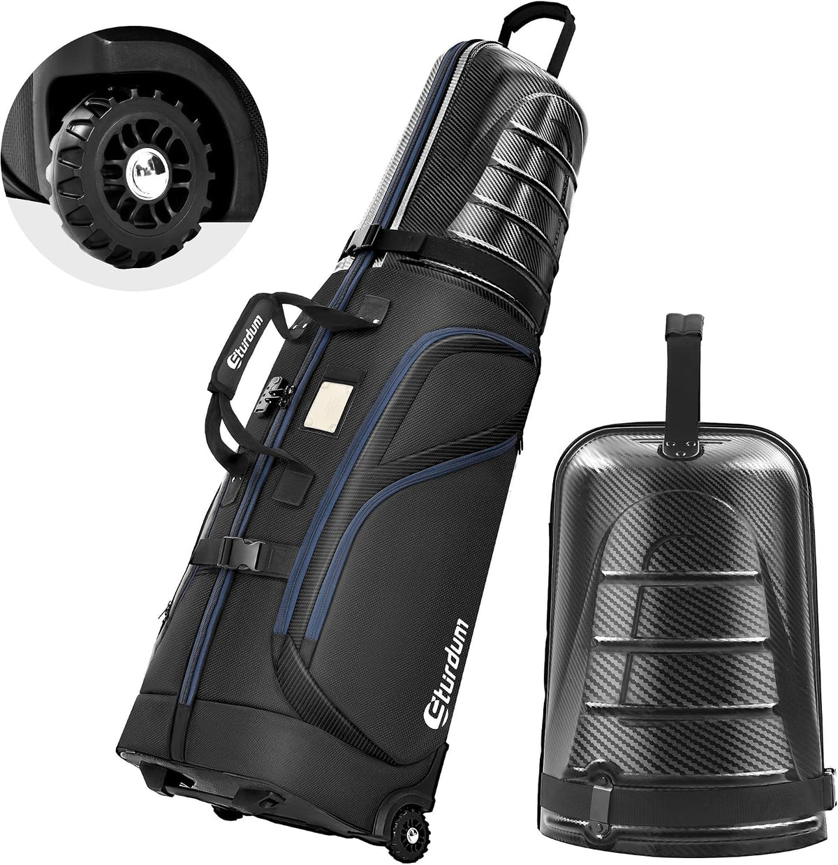 Golf Travel Bag for Airlines with Carbon Fiber Hard Top n TSA Lock