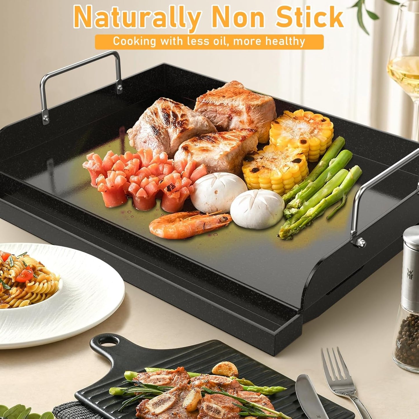 25'x16' Nano-Ceramic Nonstick Griddle for Gas & Charcoal Grills