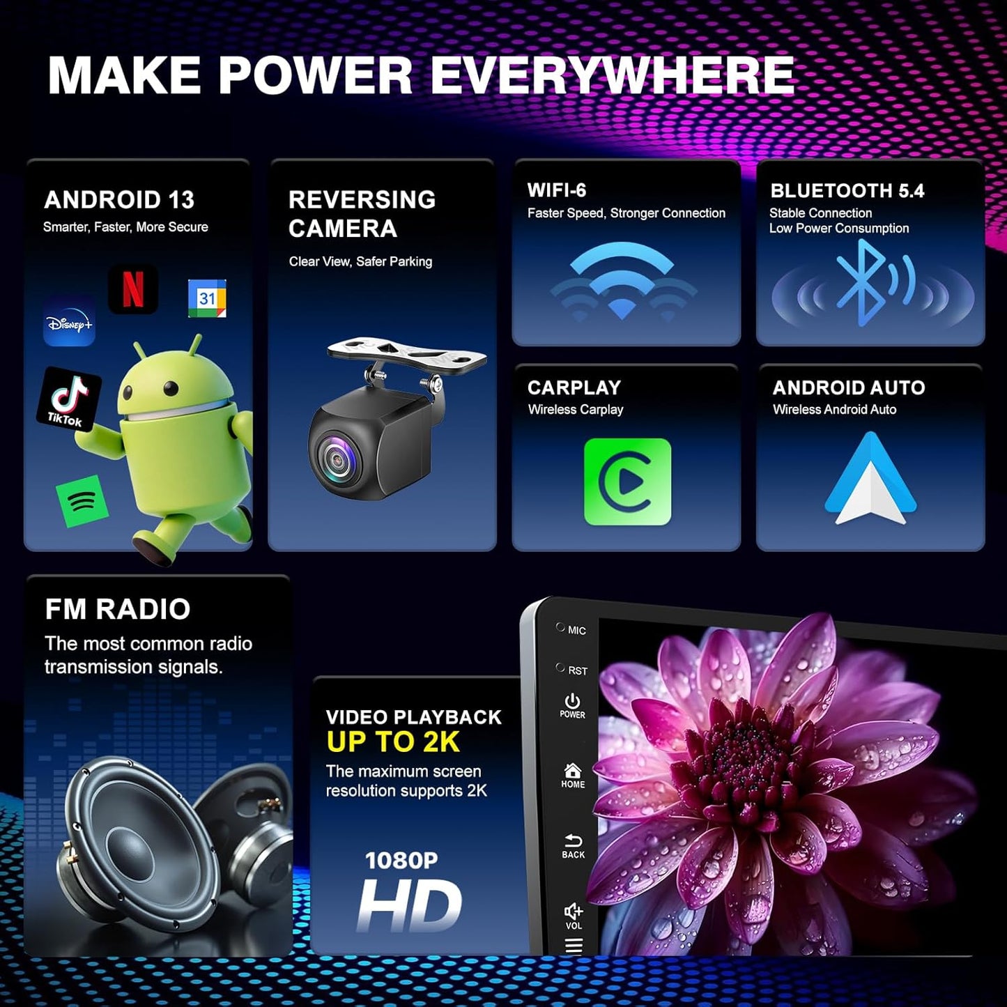 5G-WiFi6 Car Radio Stereo for Jeep Renegade 2015-2020,9 inch Android 13 Touchscreen Head Unit with Wireless Carplay Android Auto GPS Navigation Bluetooth SWC FM HD Backup Camera (2Ram 64Rom)