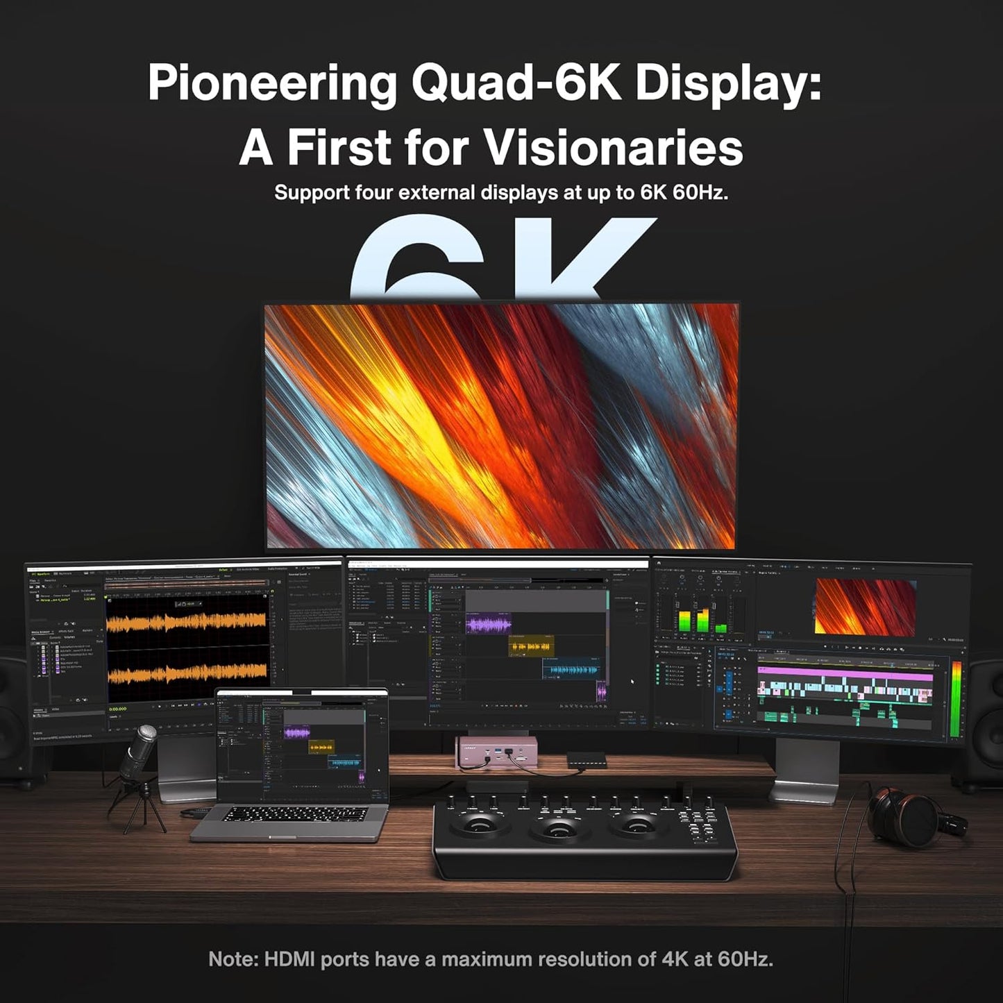 FusionDock Max 1 Thunderbolt 4, 20-in-1 Quad 6K@60Hz Monitor Docking Station, 40Gbps Dock for MacBook M1/M2/M3 Pro/Max, 2HDMI 2.0, 96W PD, 10Gbps