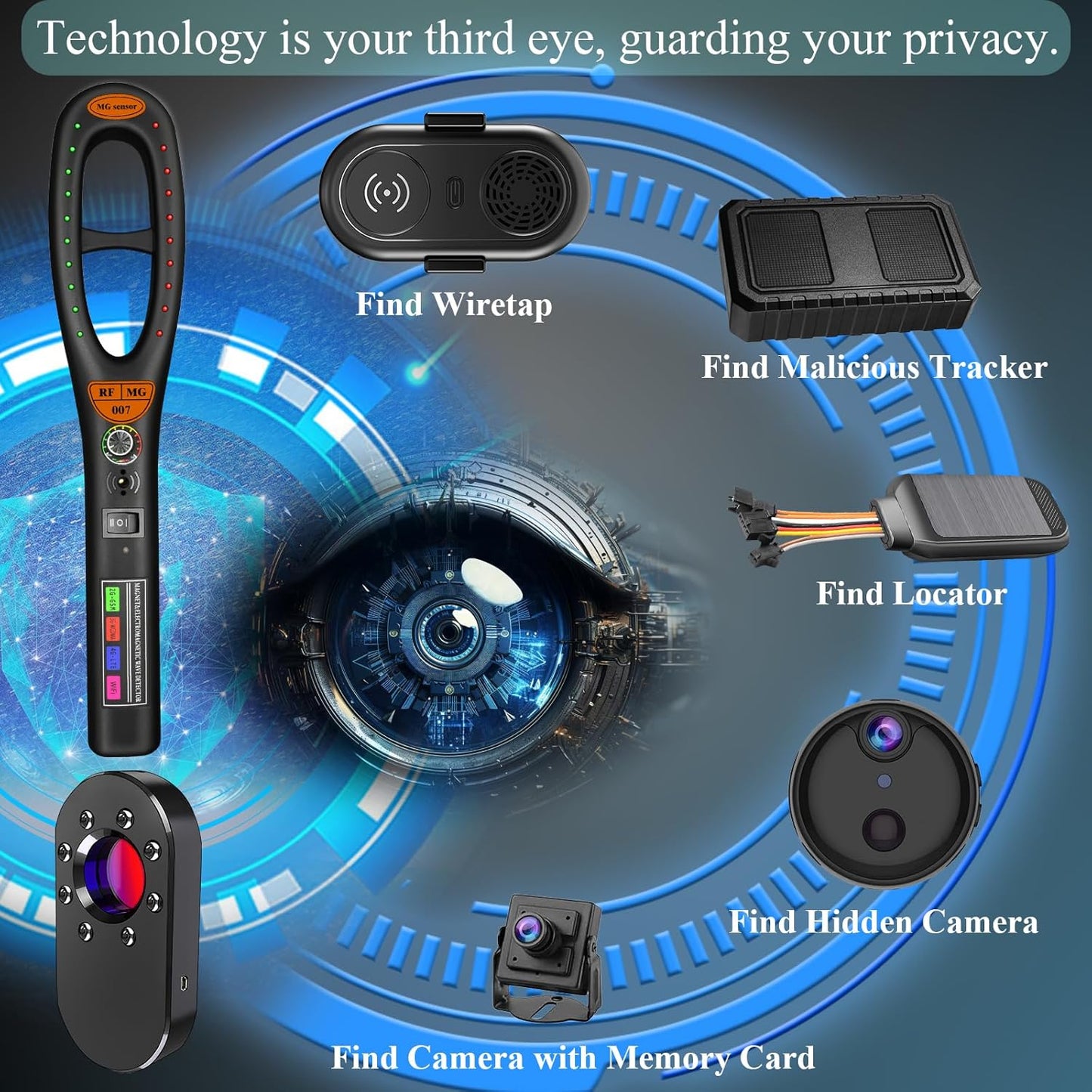 Hidden Camera Detector, Bug Sweeper, Camera Finder Listening Device Scanner Personal Privacy Protection