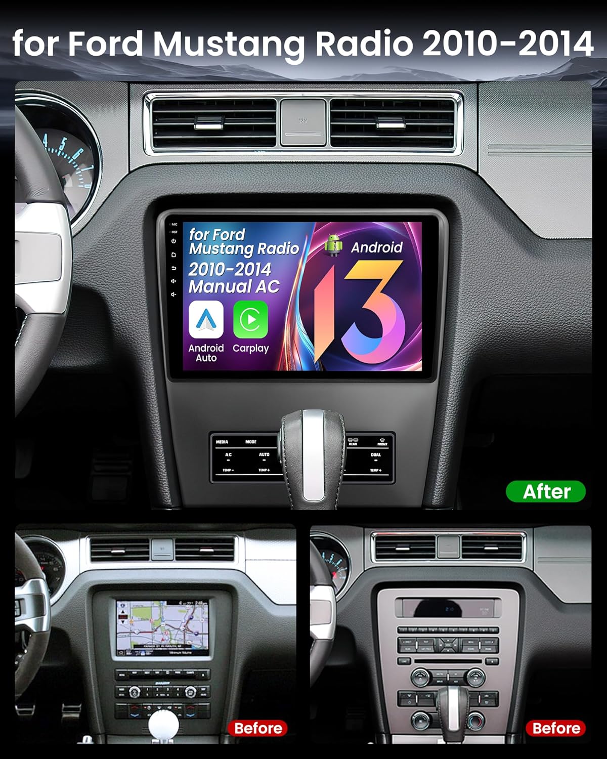 Wireless Carplay Android Auto for Ford Mustang 2010 2011 2012 2013 2014
