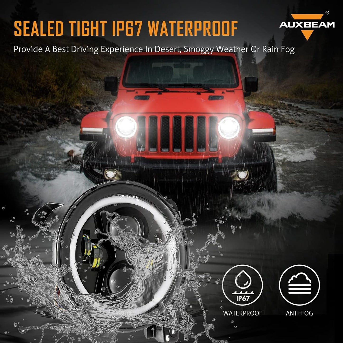 9 Inch LED Headlights with DRL & Turn Signal for Jeep