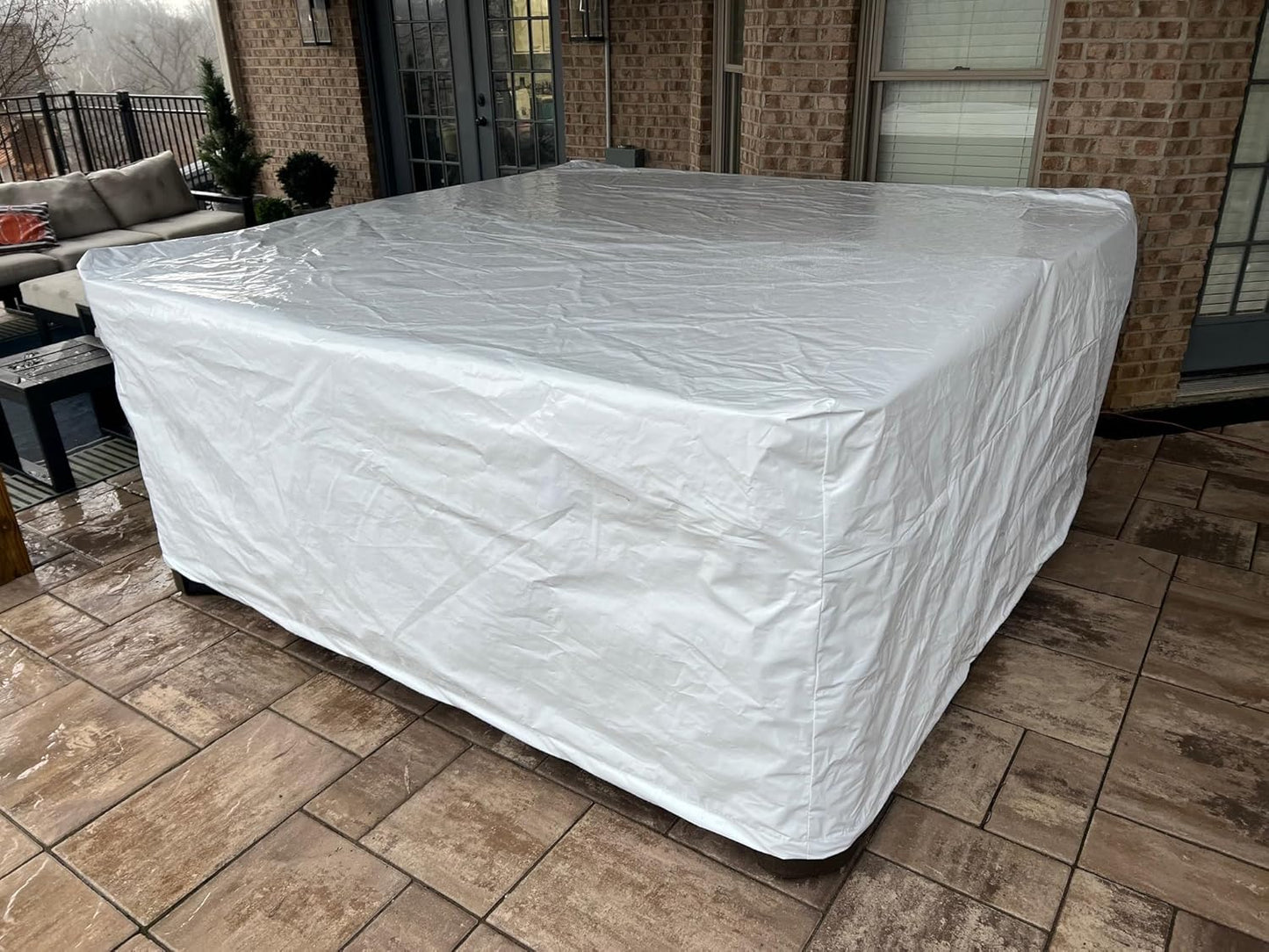 Transhield Ultimate Heavy Duty Hot Tub Cover Protector | Complete Protection for Hard Covers and Hot Tub | 95" x 95" x 40"