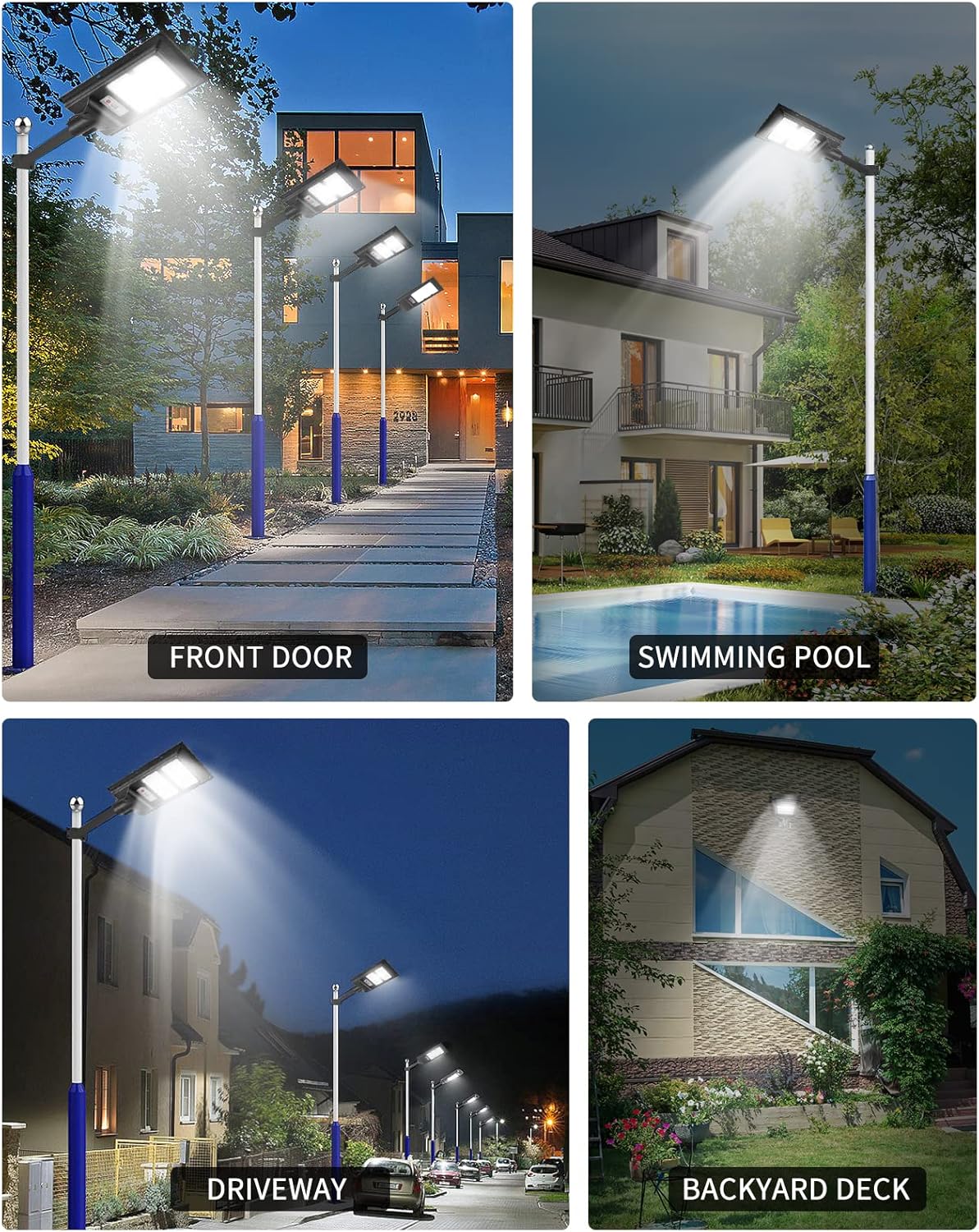 papasbox Solar Outdoor Lights Motion Sensor Solar Lights IP65 Waterproof 6500k White Light Dusk to Dawn Solar Street Light 3 Modes(Always