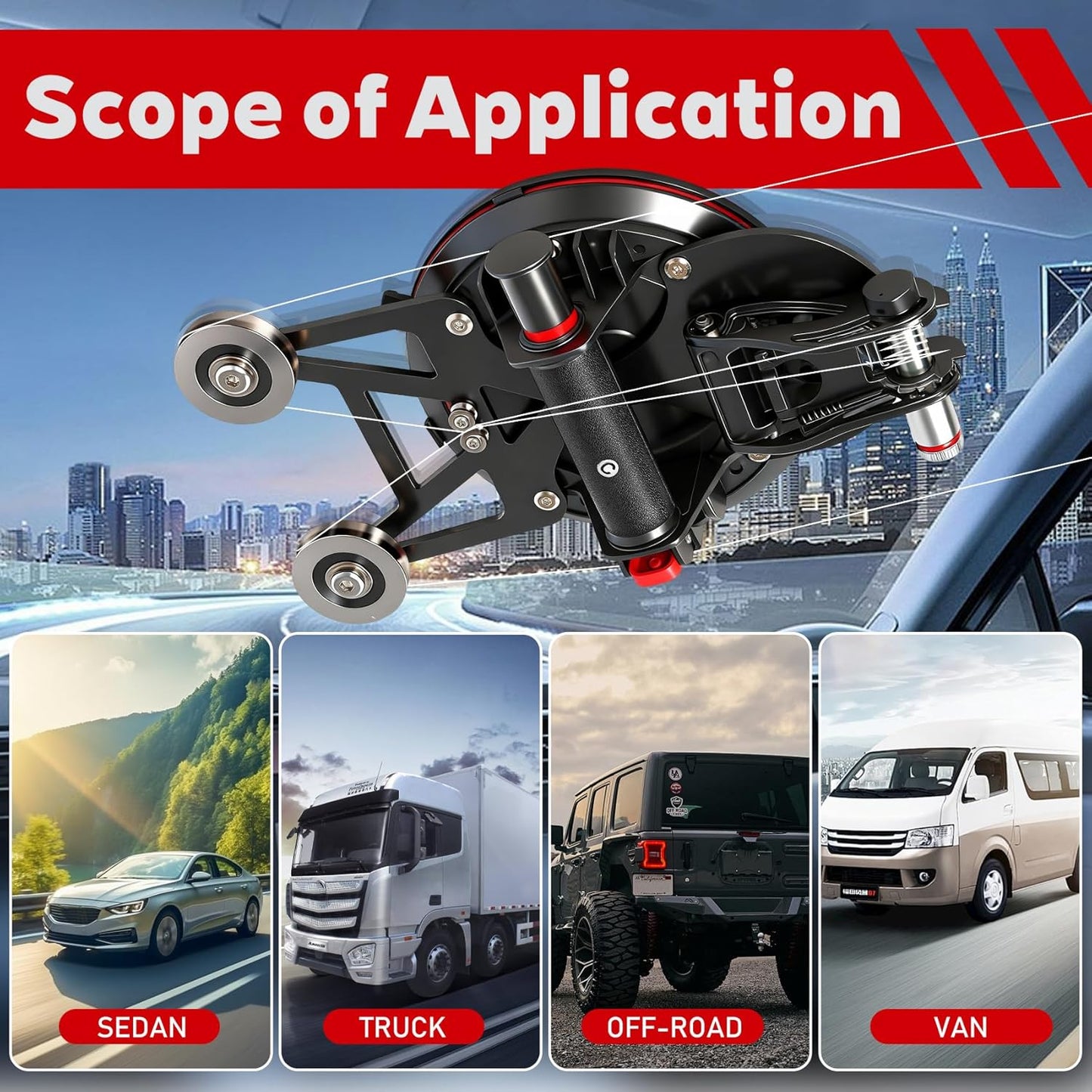 Auto Windshield Removal Tool Kit,Heavy Duty 8Inch Suction Cup (770-lb) with Self Locking Dual Cutting System & 1.2mm Reinforced Cutting Wire for The Quick and Safe Removal of Car Windshields