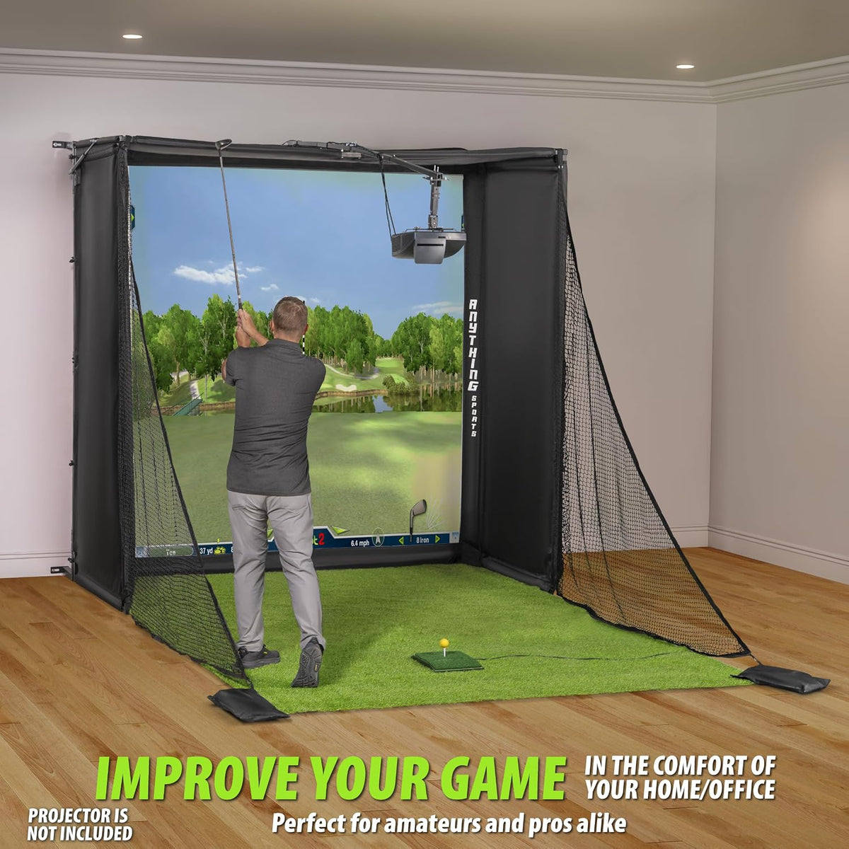 Fold Up Golf Simulator Enclosure 11' x 8'4 x 5'