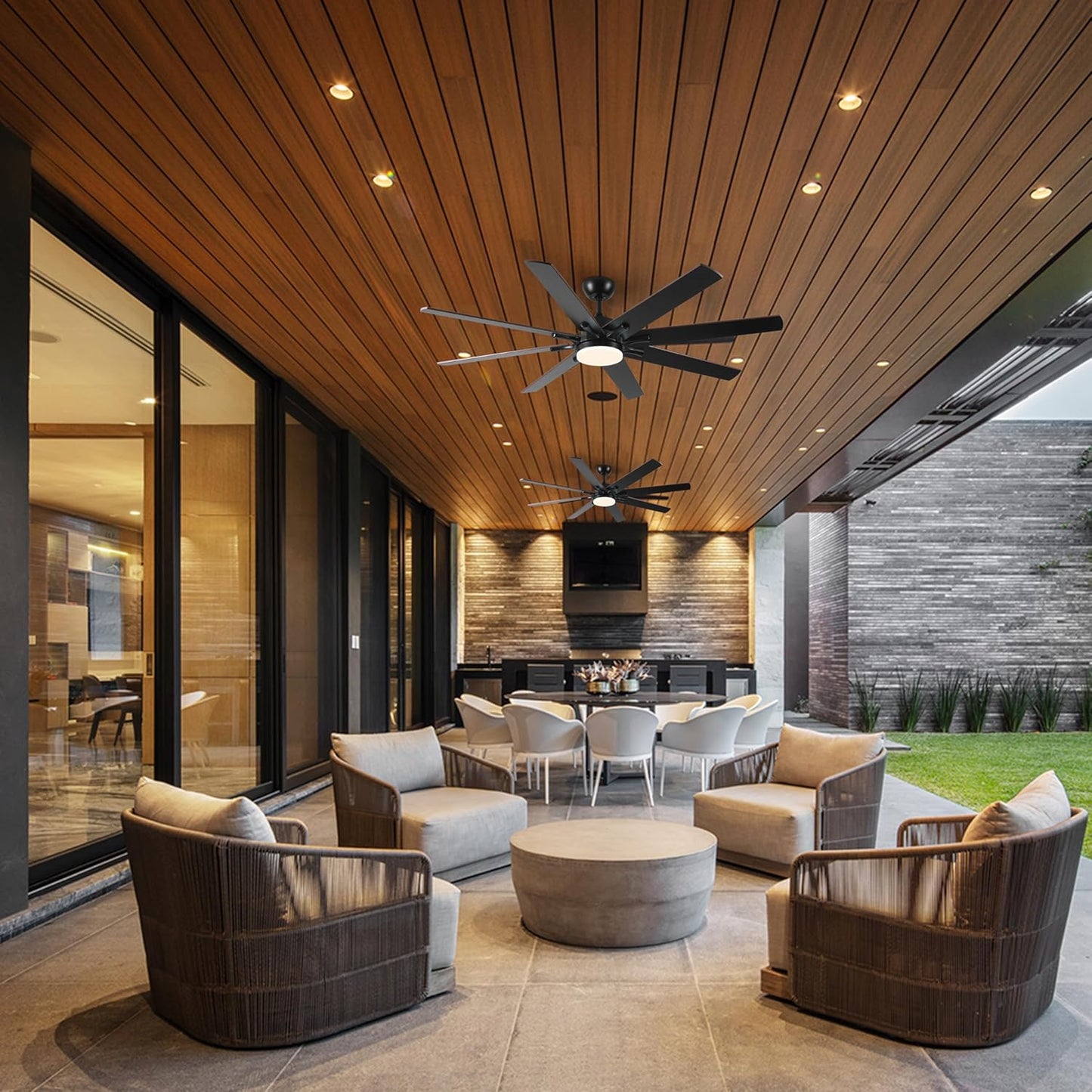 72' Smart Ceiling Fan with Light & Remote, Dimmable 6-Speed WiFi Alexa Control, Quiet DC Motor, Indoor/Outdoor