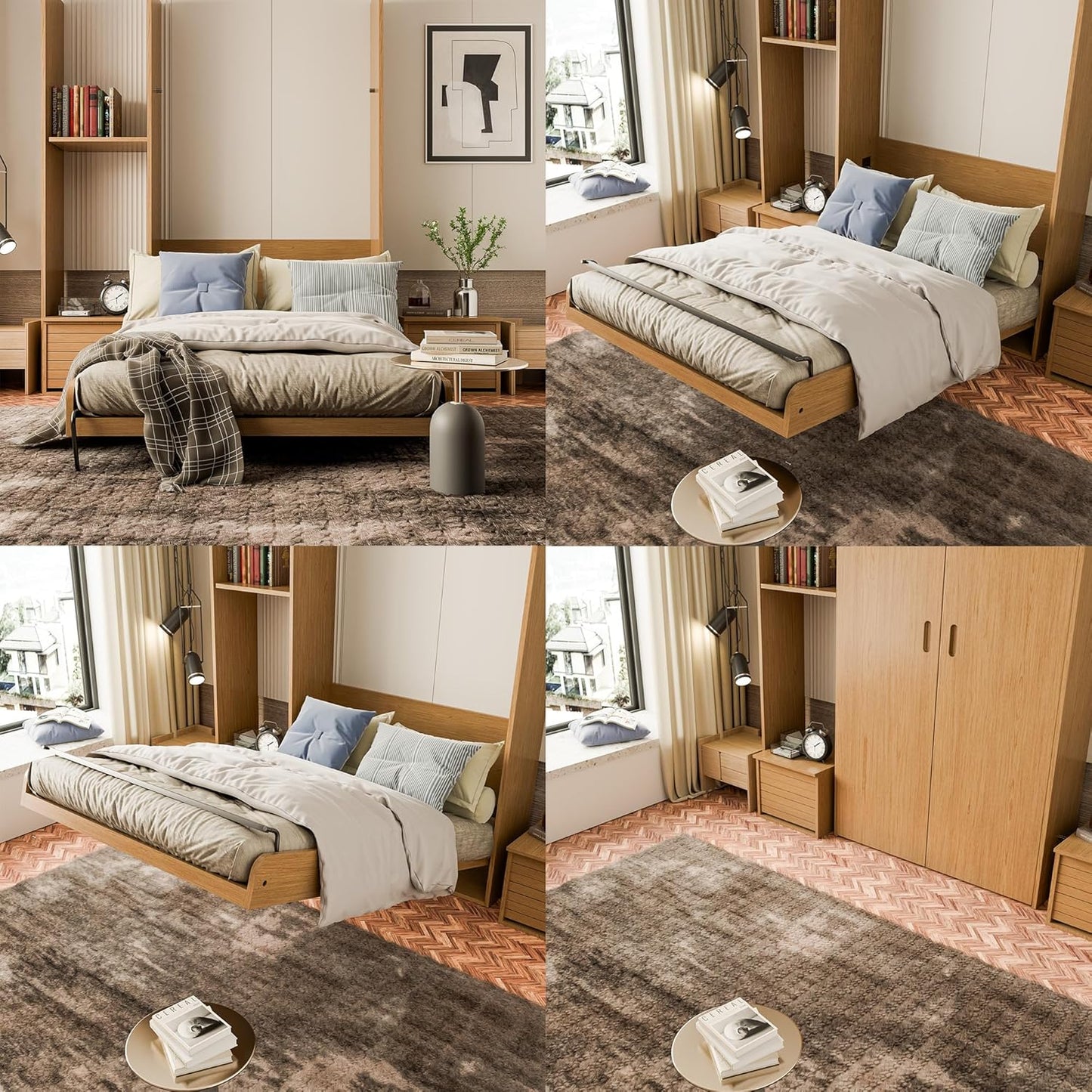 Murphy Bed Kit, Murphy Bed Queen Size Hardware Kit, Heavy Duty Vertical Wall Mount, Adjustable DIY