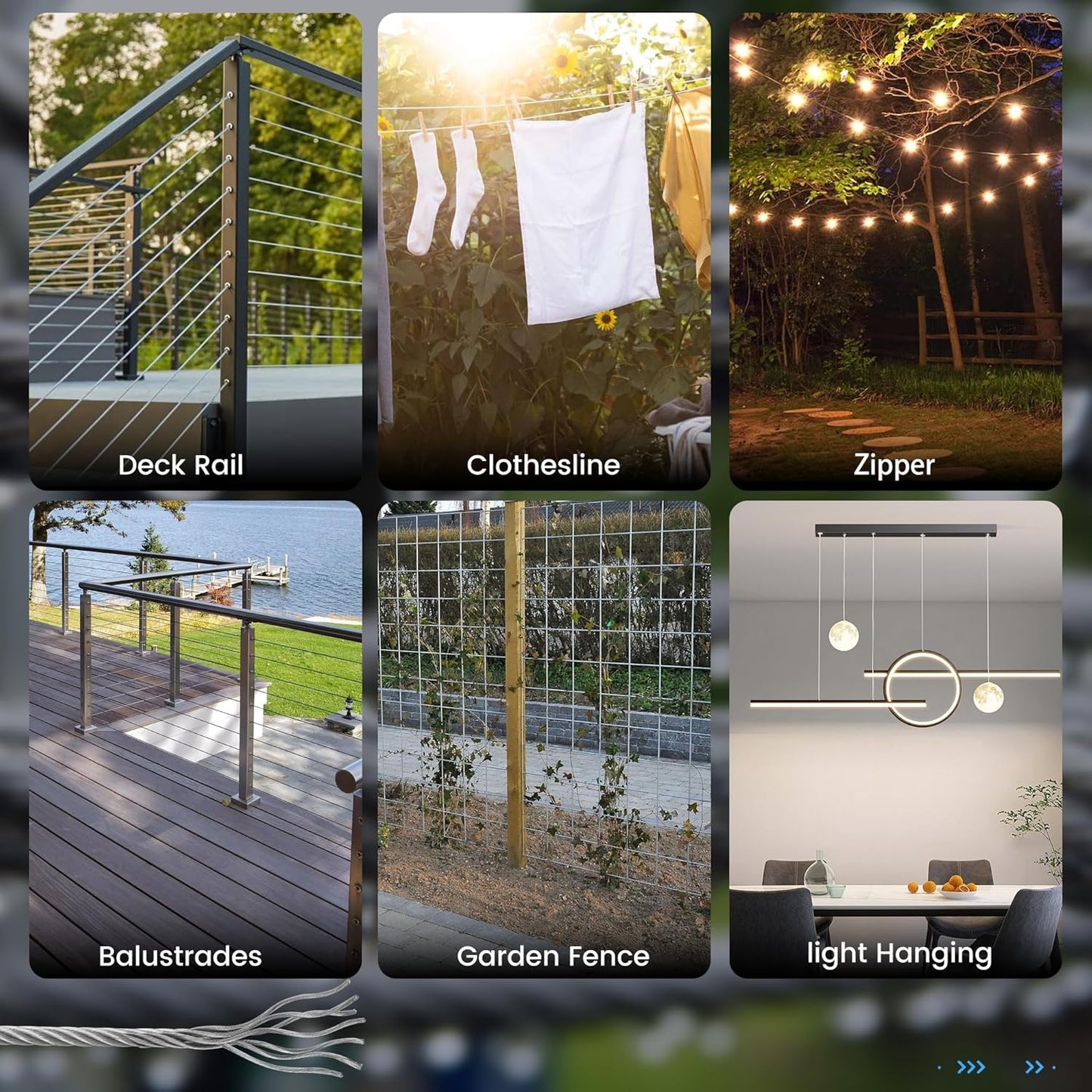 3/16' Stainless Steel Cable, 500ft Wire Rope, 7X19 Strands Aircraft Cable, 3700lbs Breaking Strength, Heavy Duty