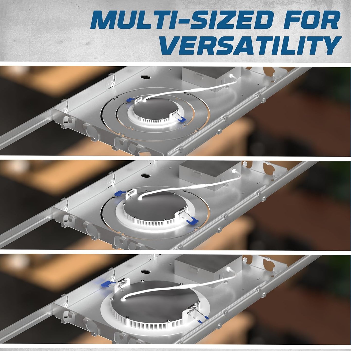 OHLECTRIC Recessed Light Mounting Plate, Rough-in Plates. Multi-Size 2” 3” 3.½” 4” Adjustable Symmetric Holes - Recessed LED Rough-in Bracket. Extendable Hanger Bars from 13” - 25”. (6 Pack)