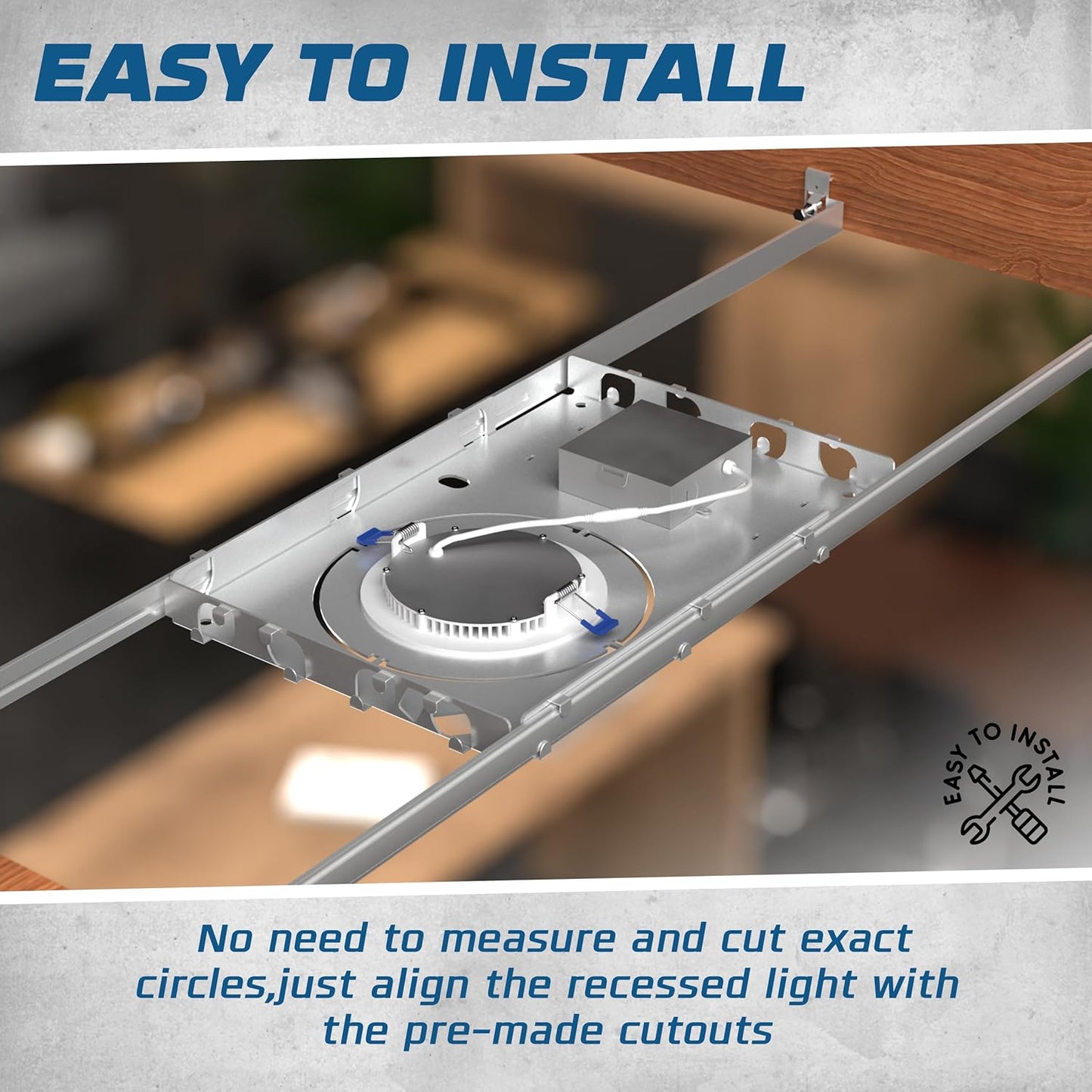 OHLECTRIC Recessed Light Mounting Plate, Rough-in Plates. Multi-Size 2” 3” 3.½” 4” Adjustable Symmetric Holes - Recessed LED Rough-in Bracket. Extendable Hanger Bars from 13” - 25”. (6 Pack)
