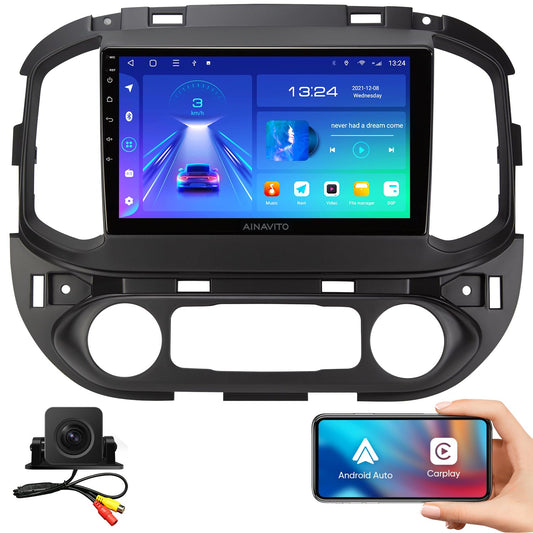 9 Inch (2G+32G) 5G WiFi 8 Core 48EQ Airplay Android 12 Car Stereo Radio for Chevy Colorado GMC Canyon 2015-2018 Carplay Android Auto Support Mirroring Backup 1080P SWC