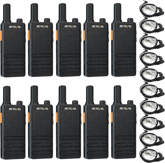 Retevis RT22P 2 Way Radios with Earpiece, New Version RT22,Portable FRS Two-Way Radios,1620mAh Battery,VOX Handsfree,Rechargeable Walkie Talkies for