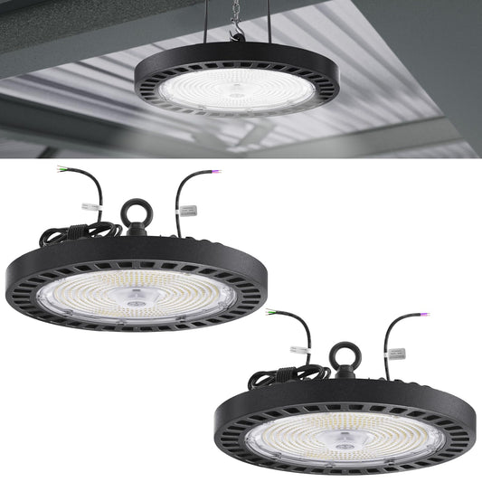 Sunco UFO LED High Bay Light, 240W, 34800 Lumens, 5000K 100-277V Dimmable 0-10V, Ultra Bright Commercial Shop Lights for Warehouse, Factory, Workshop, Garage & Barn, Ceiling Mount, UL 2 Pack 5000K Daylight 2 Pack