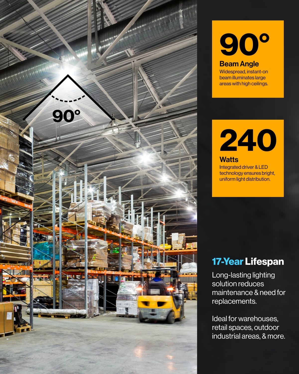 Sunco UFO LED High Bay Light, 240W, 34800 Lumens, 5000K 100-277V Dimmable 0-10V, Ultra Bright Commercial Shop Lights for Warehouse, Factory, Workshop, Garage & Barn, Ceiling Mount, UL 2 Pack 5000K Daylight 2 Pack
